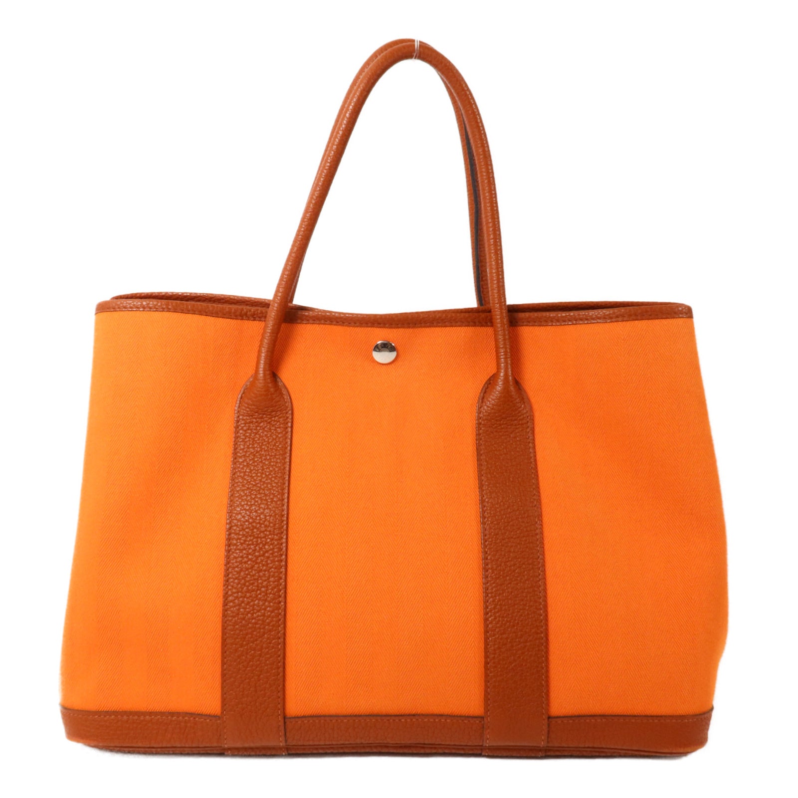 HERMES 帆布Garden Party PM手挽袋Orange