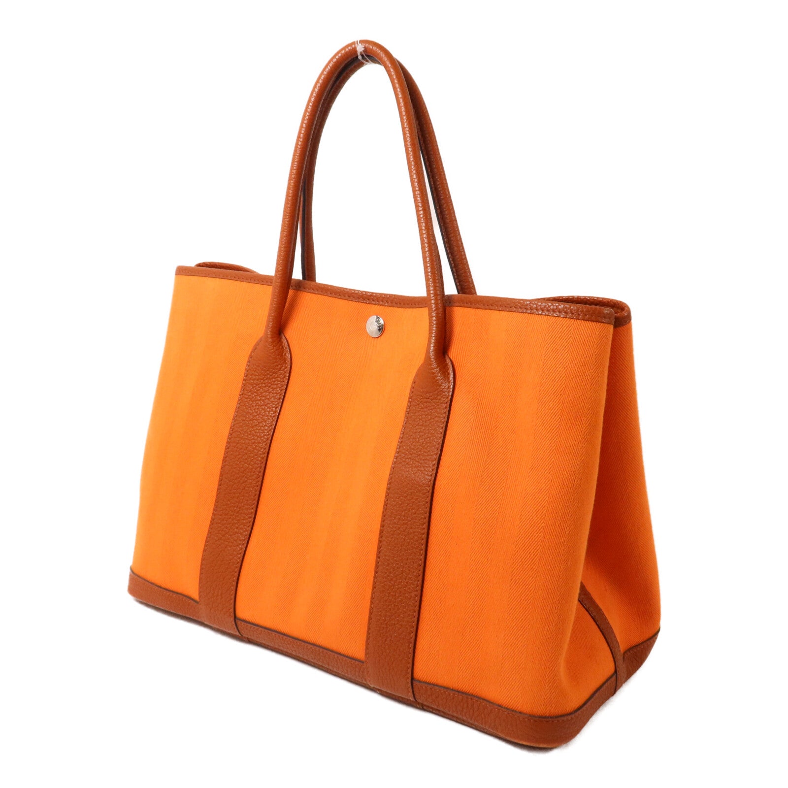 HERMES 帆布Garden Party PM手挽袋Orange