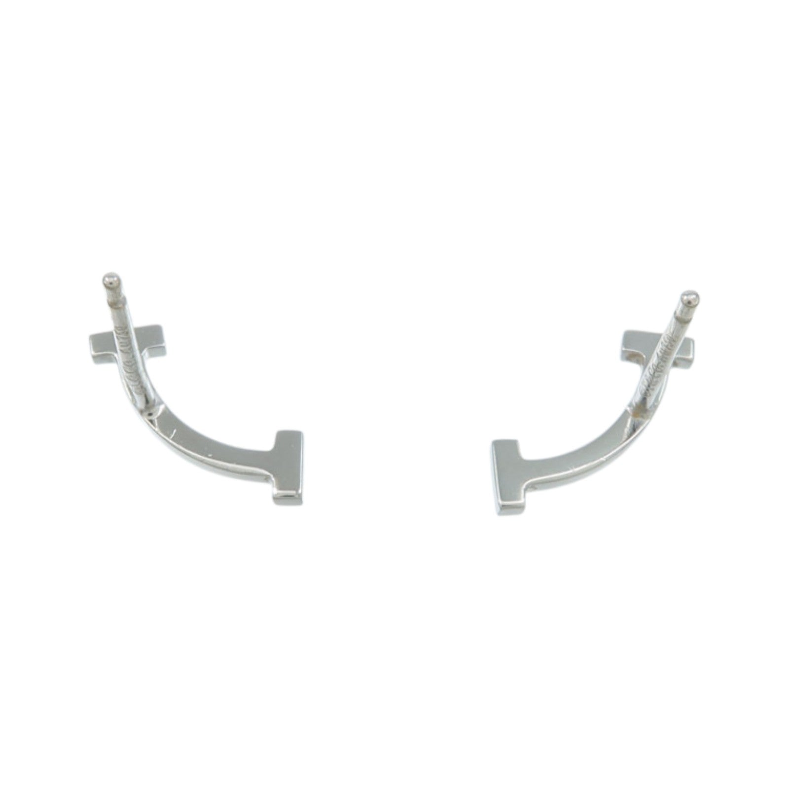 TIFFANY＆CO 18K白金T Smile鑽石耳環