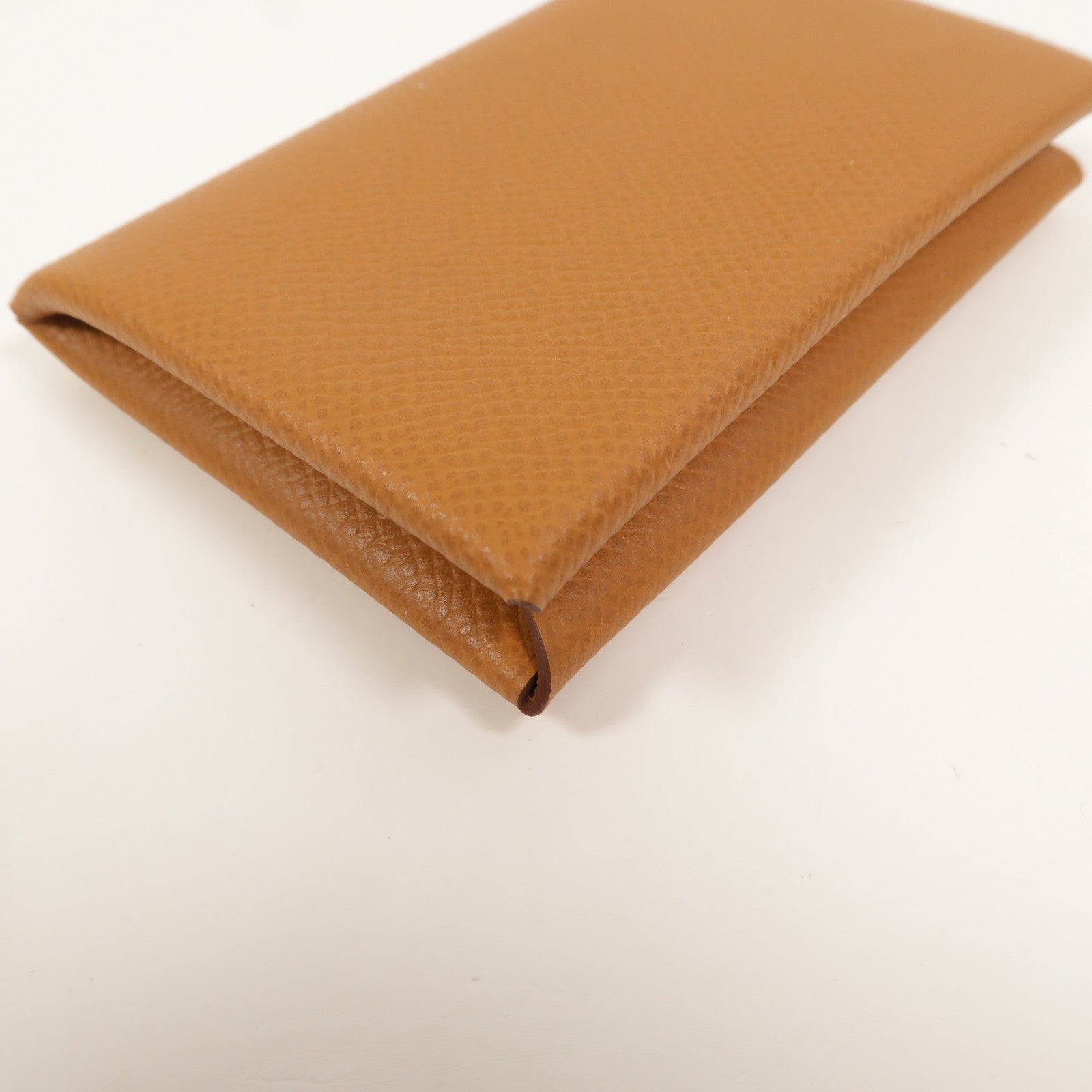 HERMES Epsom皮革Calvi卡片套Gold