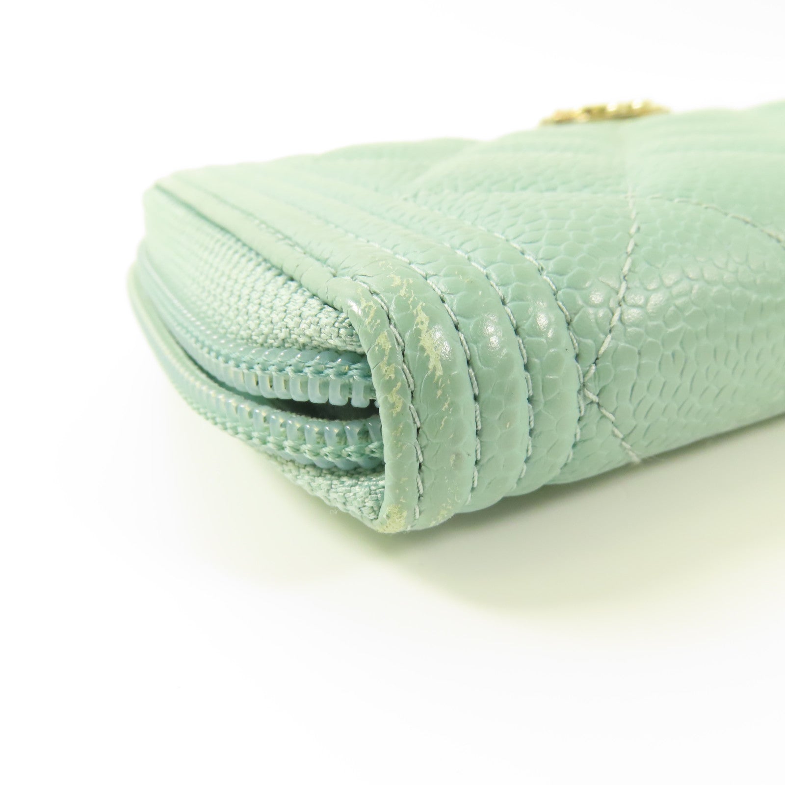 CHANEL 牛皮皮革Boy Zipper Long Wallet金扣長錢包