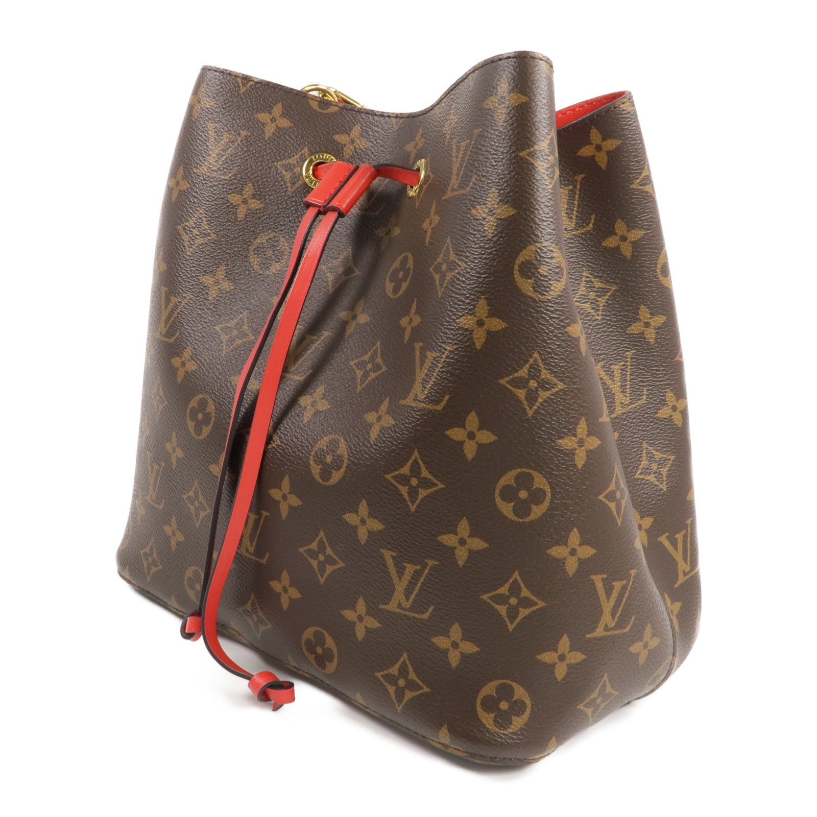 LOUIS VUITTON Monogram Neo Noe MM Bucket Bag金扣肩背袋Coquelicot