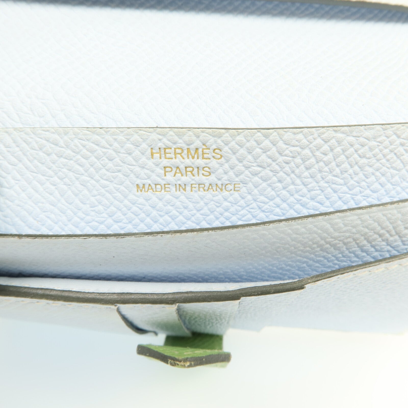 HERMES Epsom皮革Bearn Wallet金扣錢包Vert Criquet