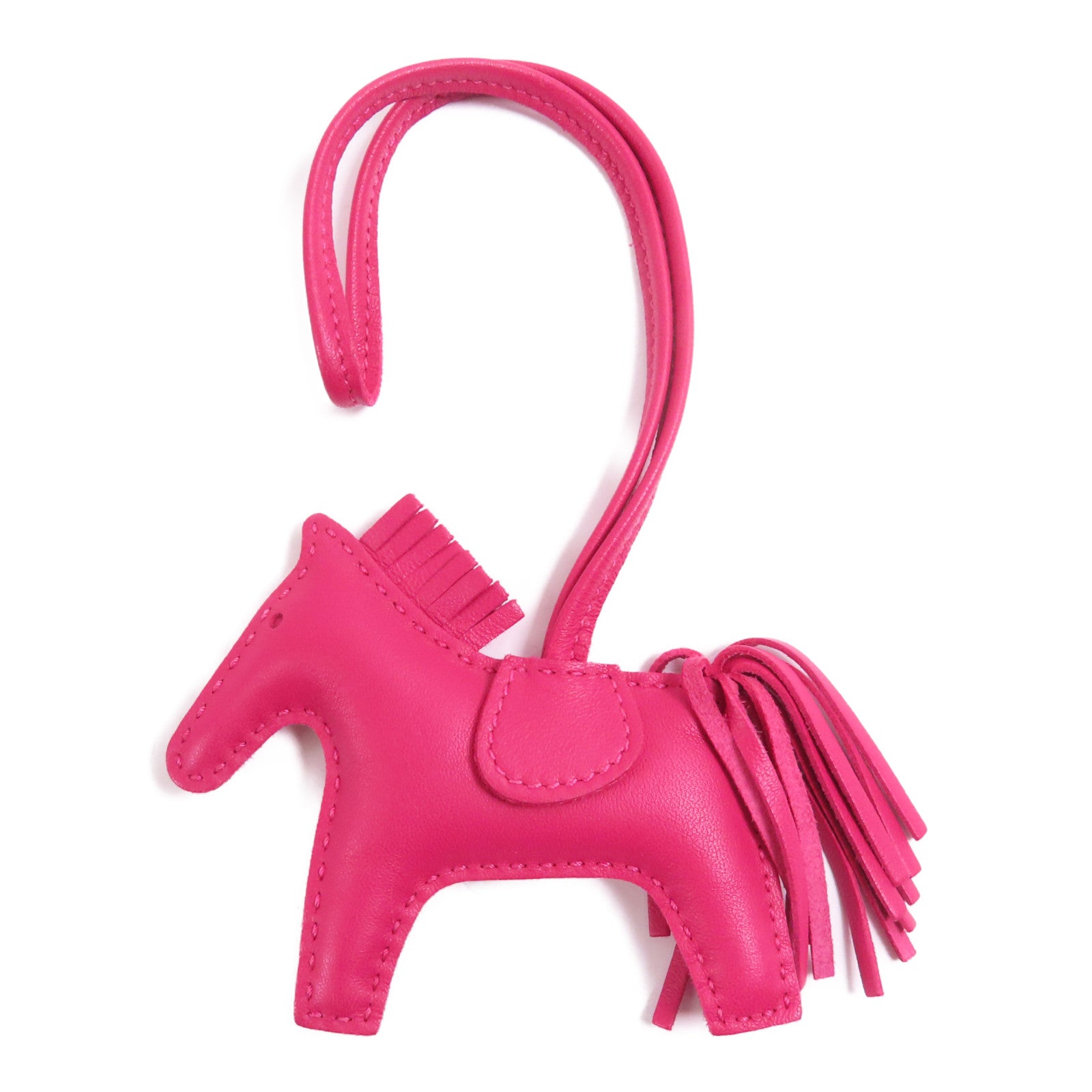 HERMES Milo皮革Rodeo PM掛飾Red