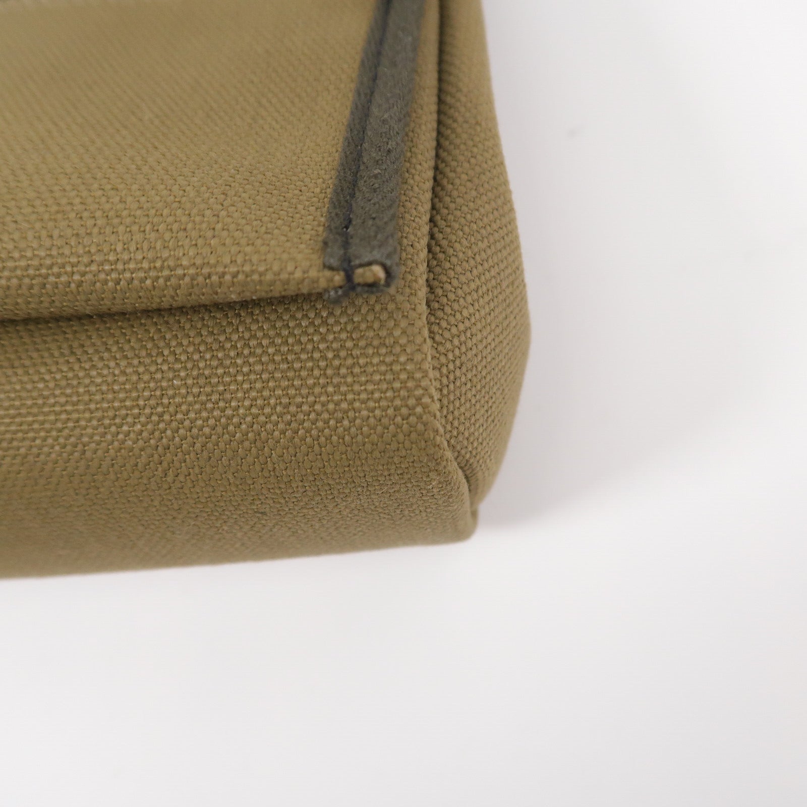 HERMES 帆布Mini Herbag肩背袋Vert Olive/Kaki