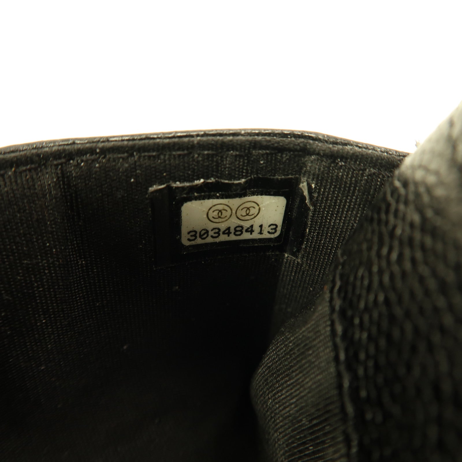 CHANEL 牛皮皮革Card Case金扣卡片套黑色