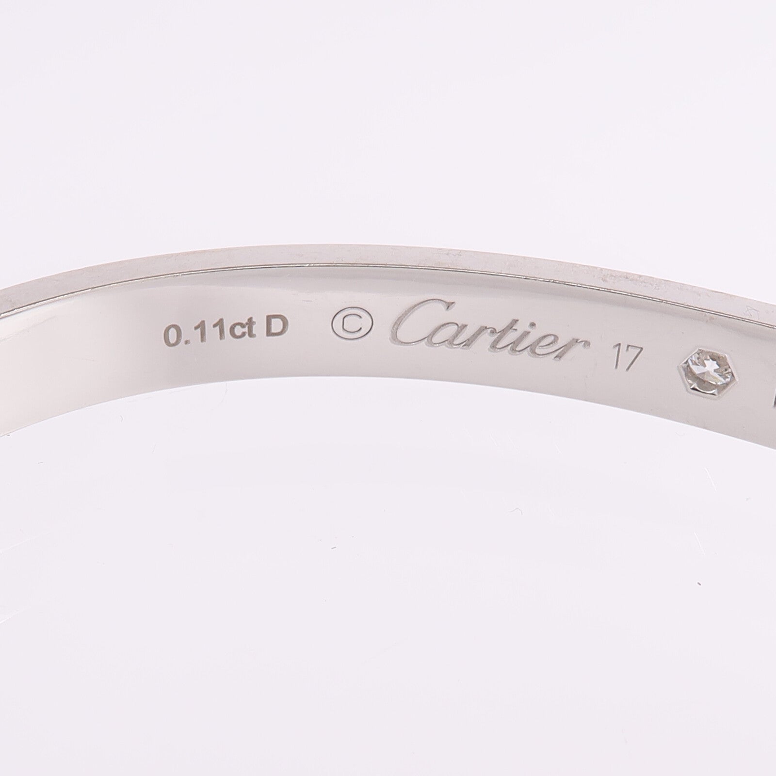 CARTIER 18K白金Love Bracelet鑽石手鐲Cartier#17