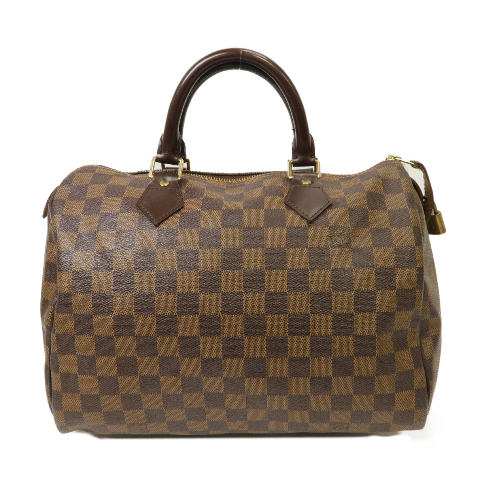 LOUIS VUITTON **【激減優惠】Damier Ebene Speedy 30金扣手挽袋棕色