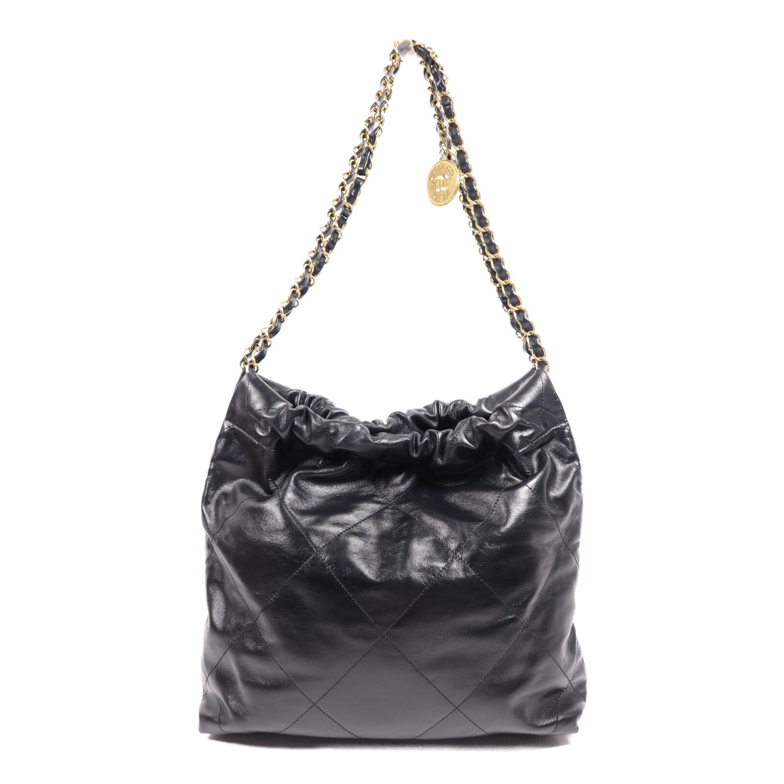 CHANEL 牛皮皮革Chanel 22 Medium金扣鏈帶肩背袋