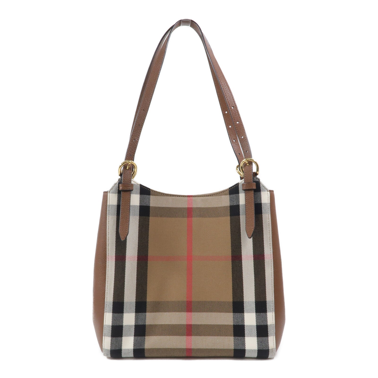 BURBERRY 帆布/牛皮皮革House Check Canterbury Small Tote肩背袋