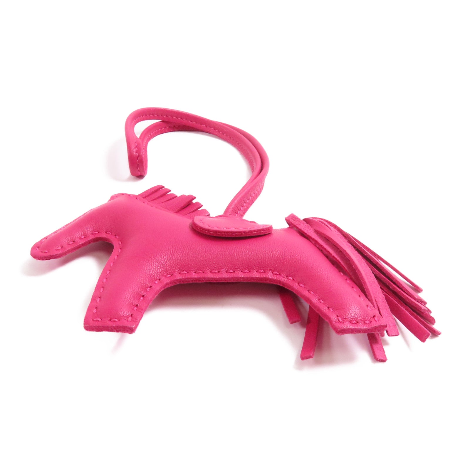 HERMES Milo皮革Rodeo PM掛飾Red