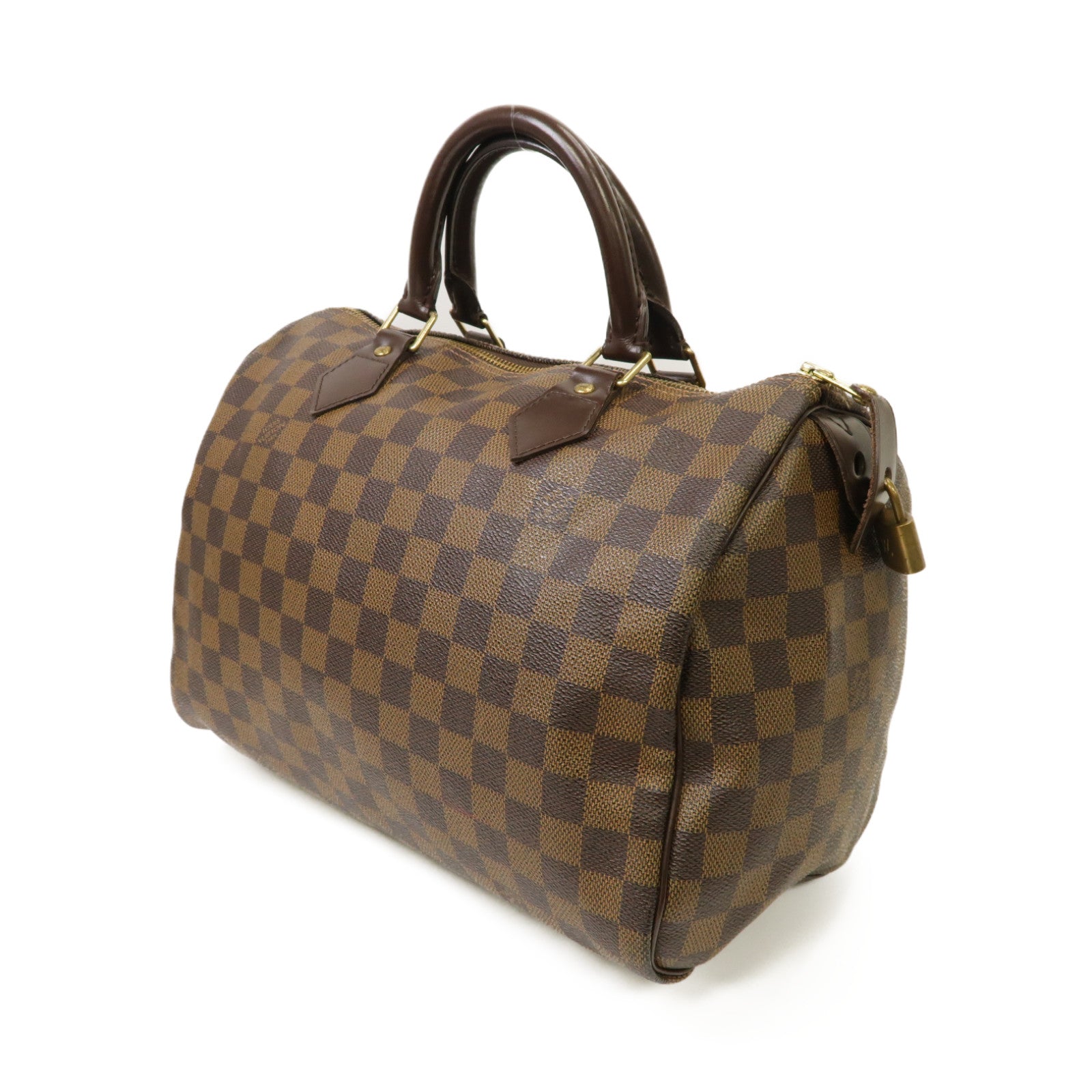 LOUIS VUITTON **【激減優惠】Damier Ebene Speedy 30金扣手挽袋棕色