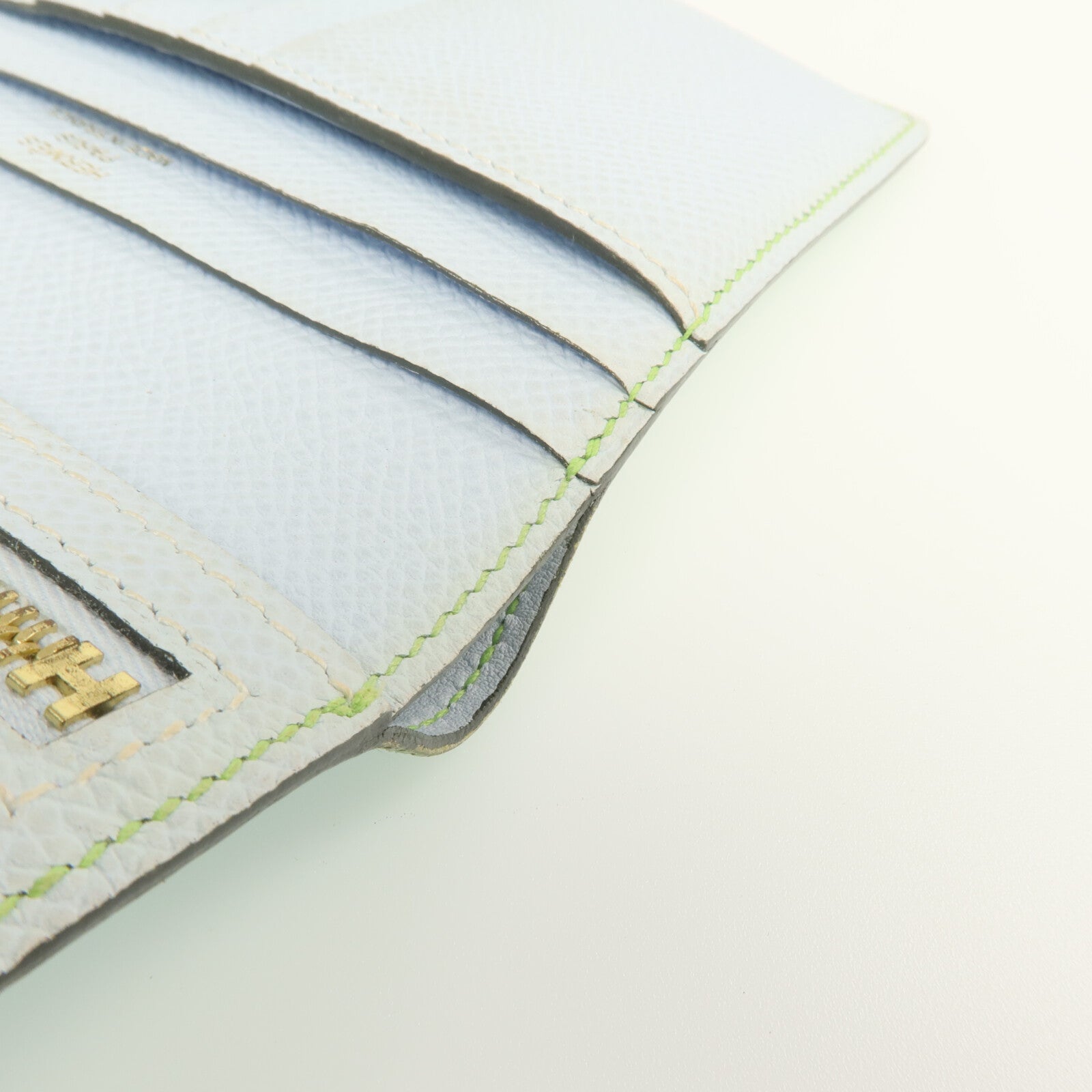 HERMES Epsom皮革Bearn Wallet金扣錢包Vert Criquet