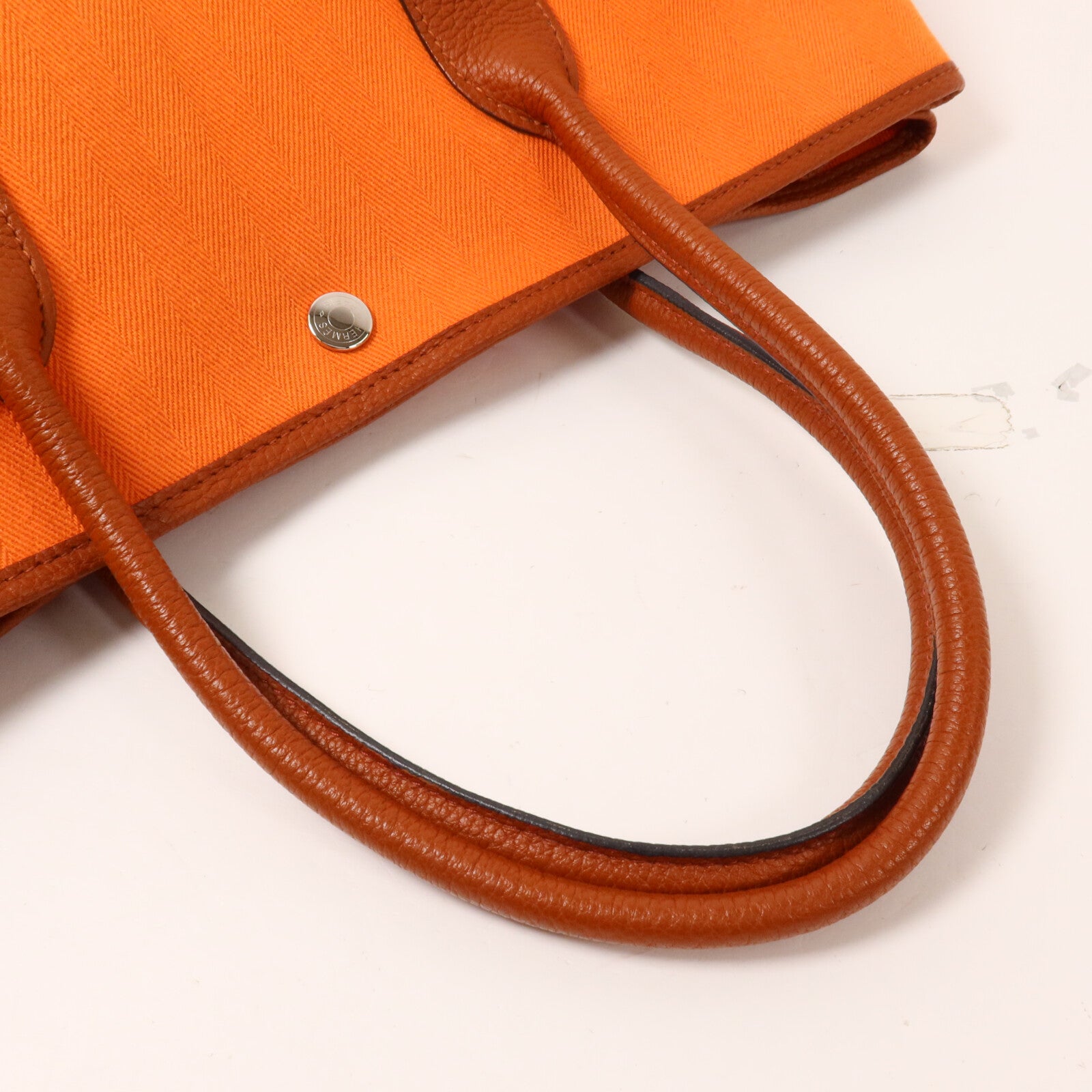 HERMES 帆布Garden Party PM手挽袋Orange