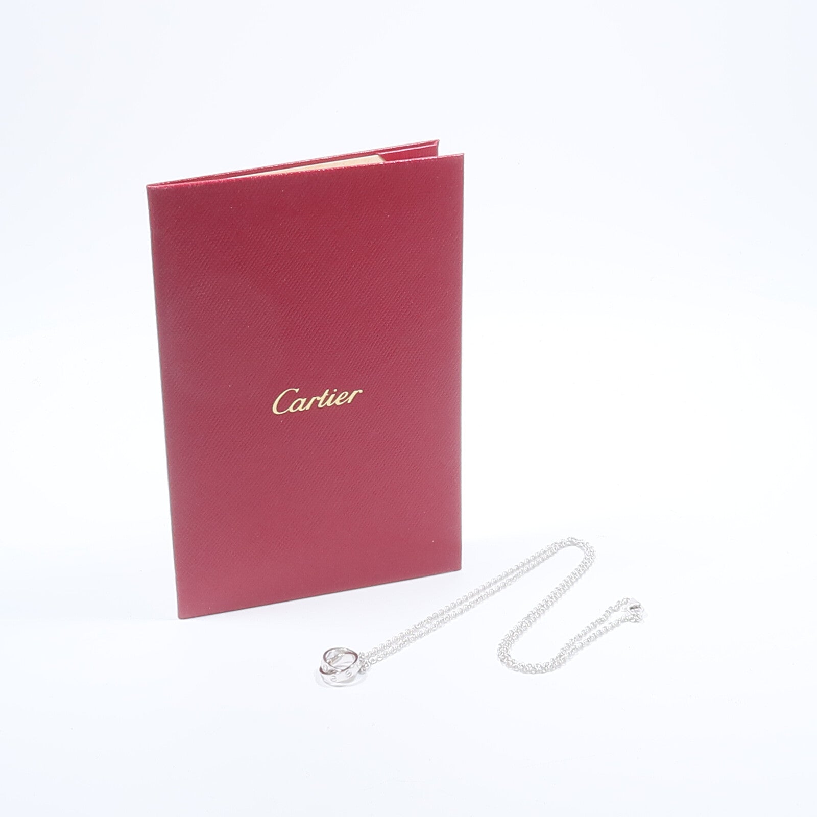 CARTIER 18K白金Love Necklace項鍊