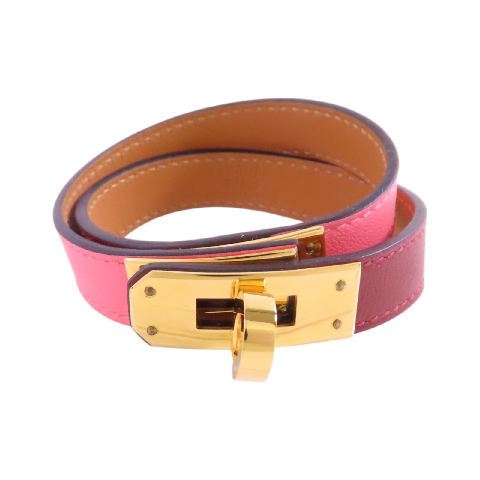 HERMES Swift皮革Kelly Double Tour T2 Bracelet金扣手帶