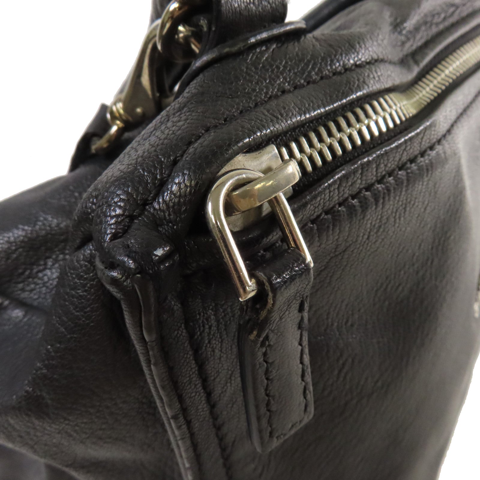 GIVENCHY 【激減優惠】皮革Pandora Small 2Way Shoulder Bag銀扣手挽肩背兩用袋黑色