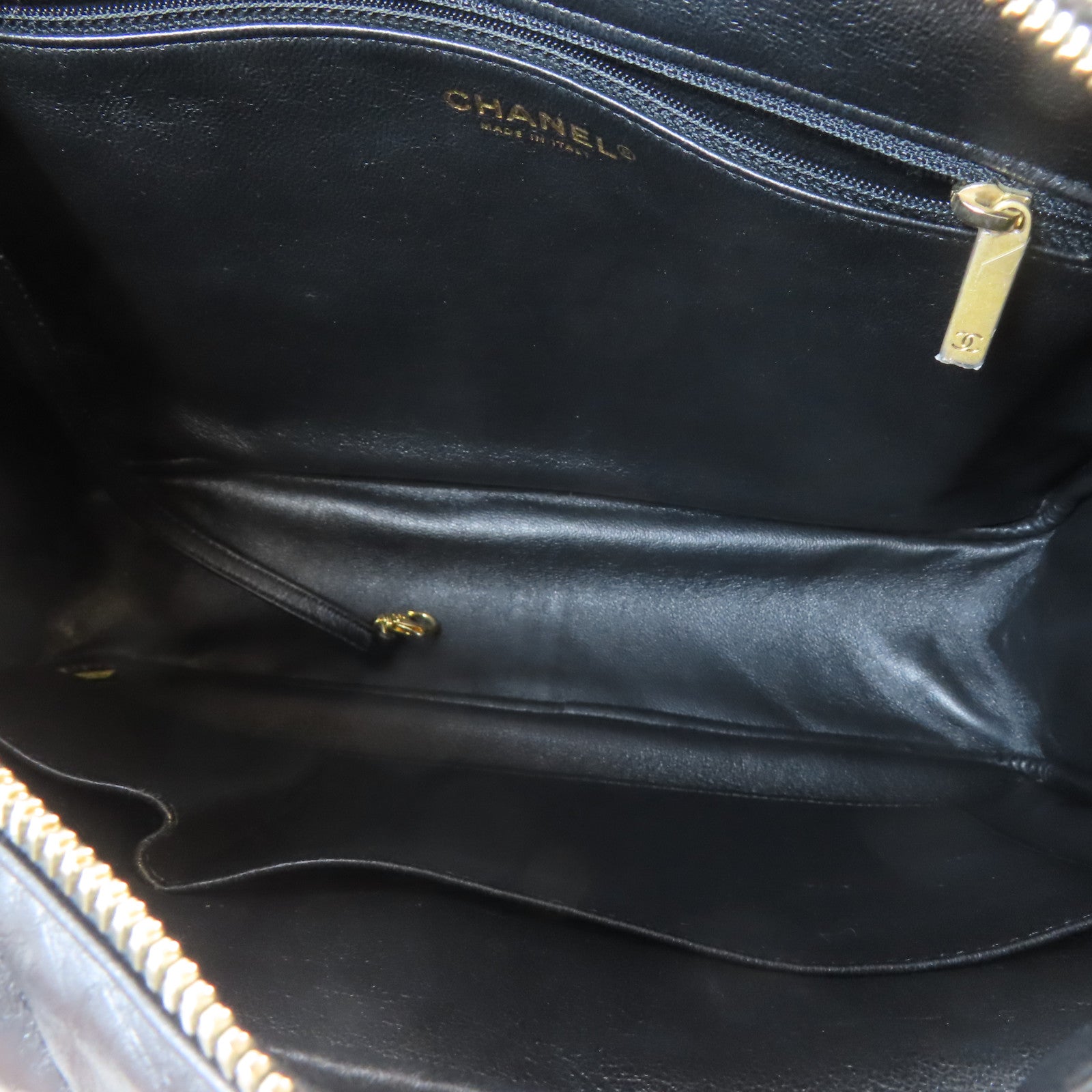 CHANEL 菱格牛皮皮革2.55金扣鏈帶肩背袋黑色