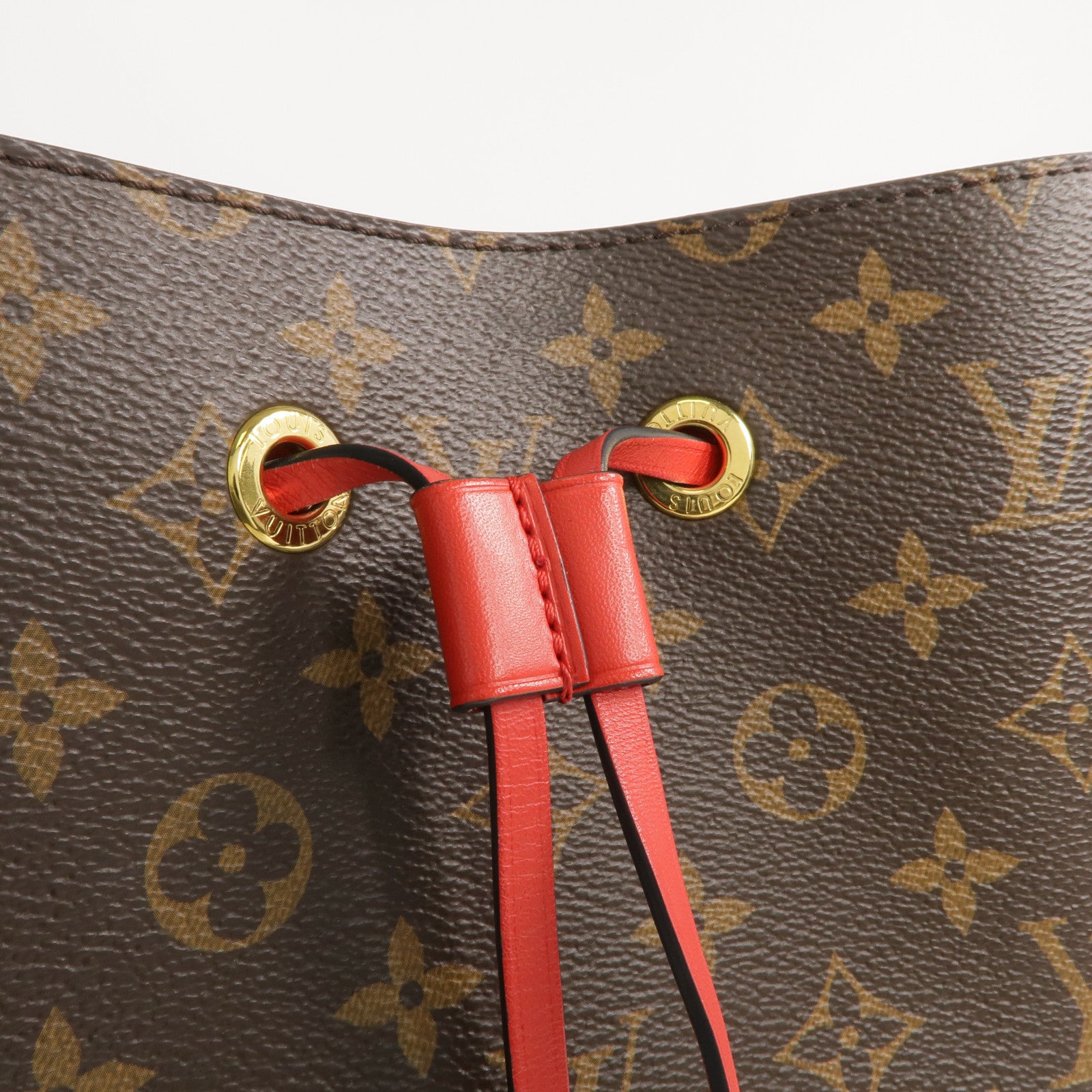 LOUIS VUITTON Monogram Neo Noe MM Bucket Bag金扣肩背袋Coquelicot