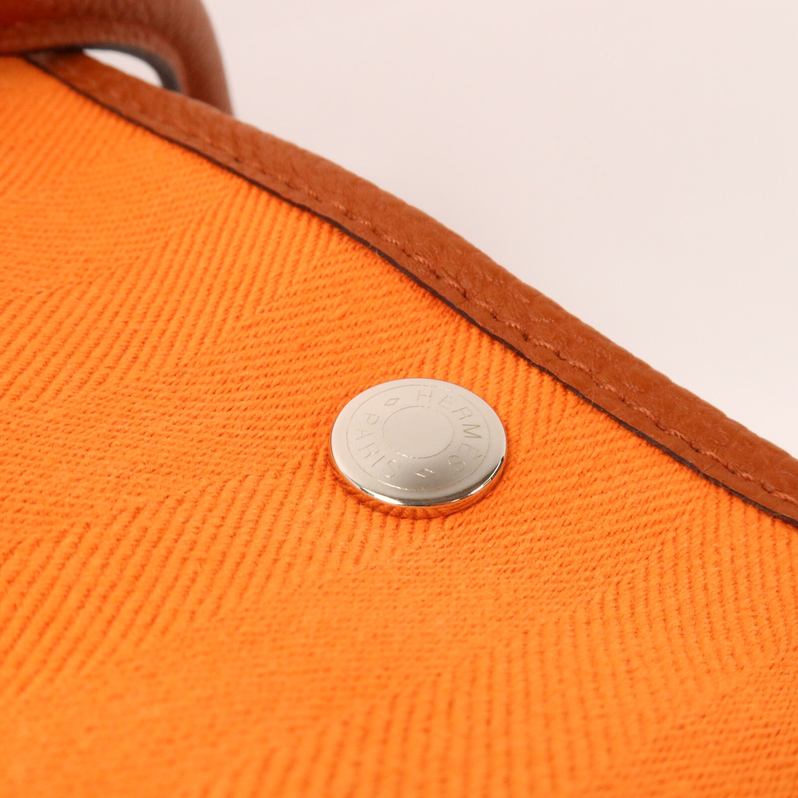 HERMES 帆布Garden Party PM手挽袋Orange