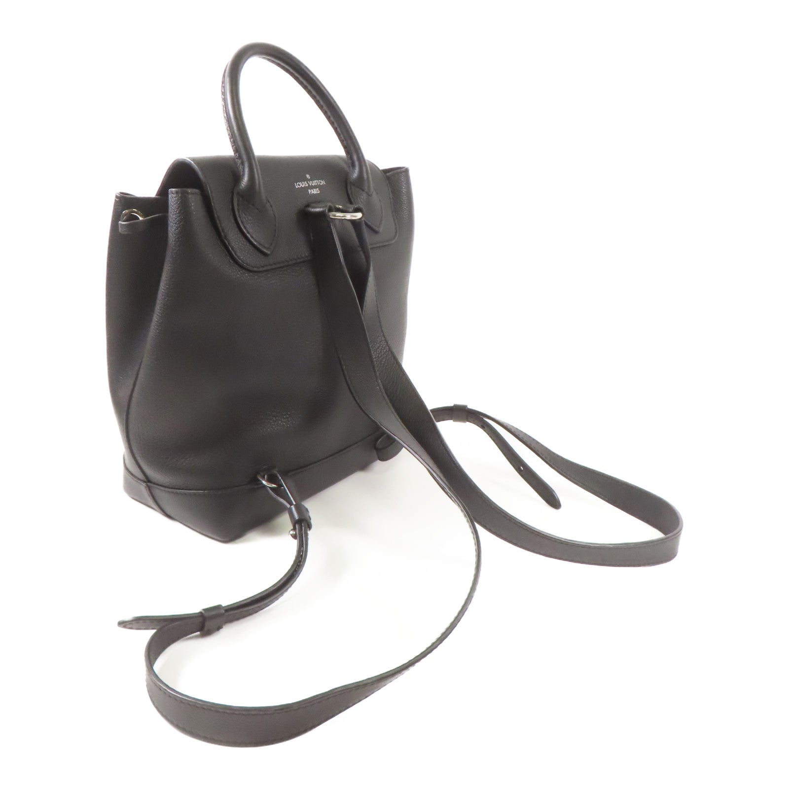 LOUIS VUITTON LV SHW Lock Me Backpack M41815 Calfskin Leather Black Noir