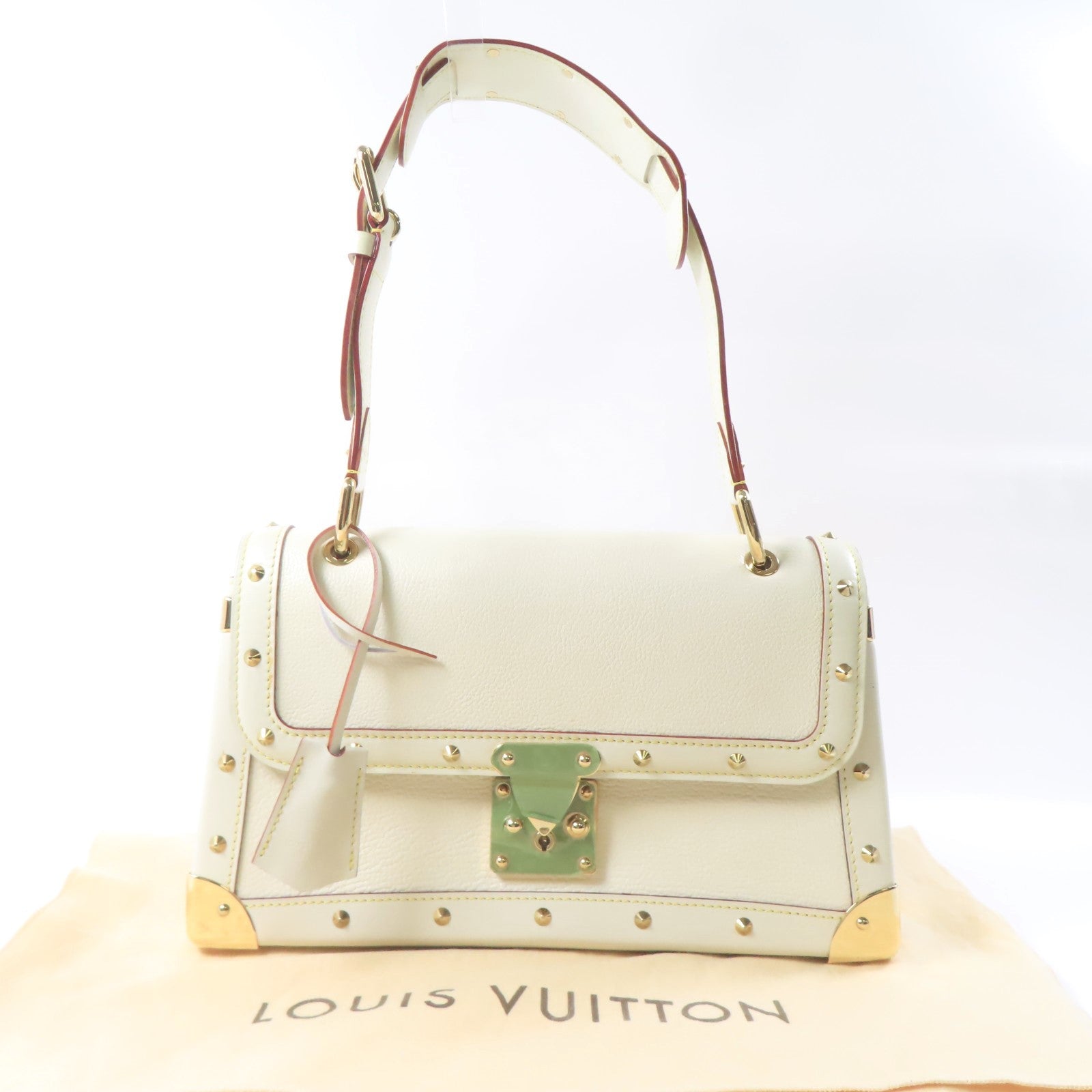 LOUIS VUITTON 皮革Le Talentueux金扣肩背袋白色