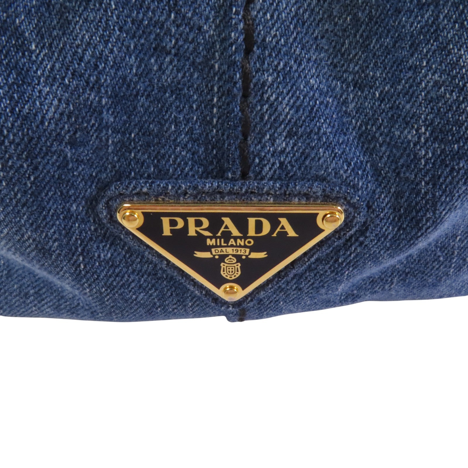 PRADA 牛仔布2Way Shoulder Bag金扣手挽肩背兩用袋