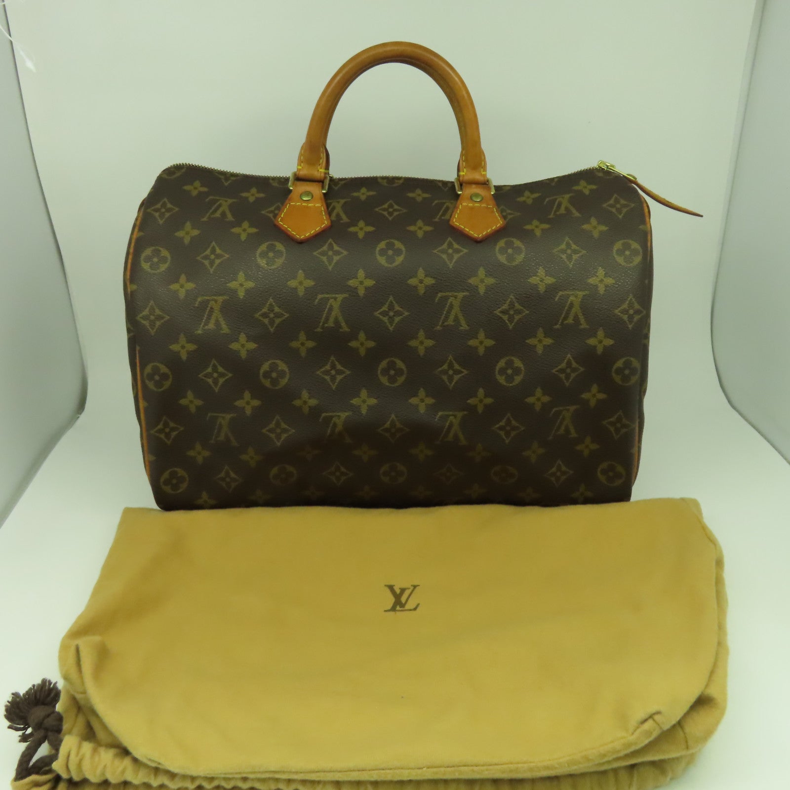 LOUIS VUITTON 【激減優惠】Monogram Speedy 35金扣手挽袋啡色