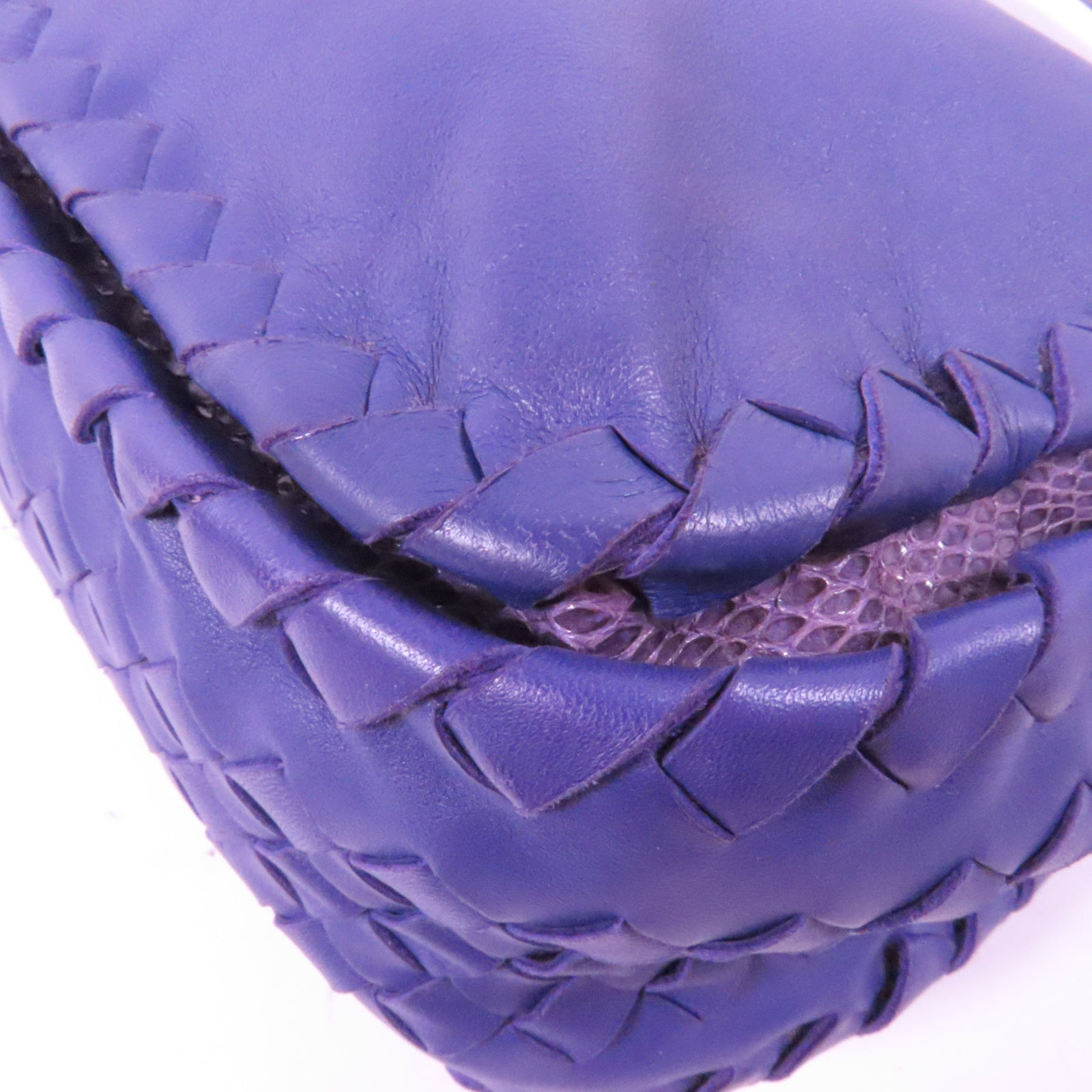 BOTTEGA VENETA 羊皮皮革/蛇皮皮革Shoulder Bag肩背袋紫色