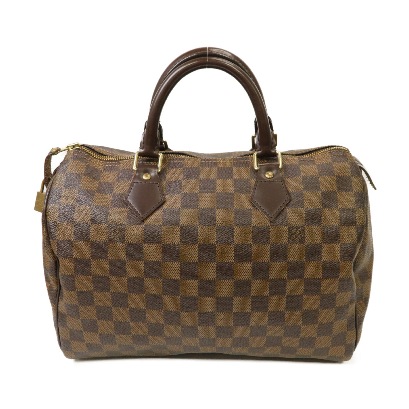LOUIS VUITTON **【激減優惠】Damier Ebene Speedy 30金扣手挽袋棕色
