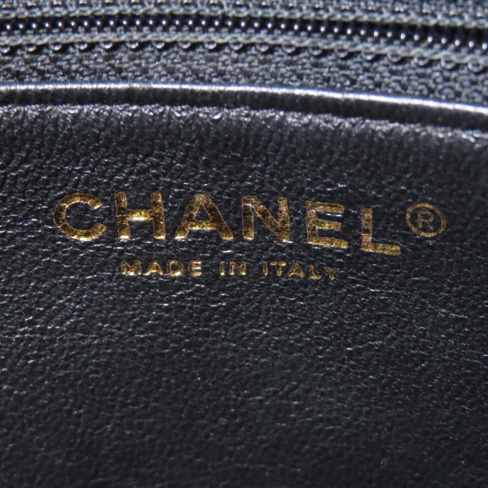 CHANEL 菱格牛皮皮革2.55金扣鏈帶肩背袋黑色