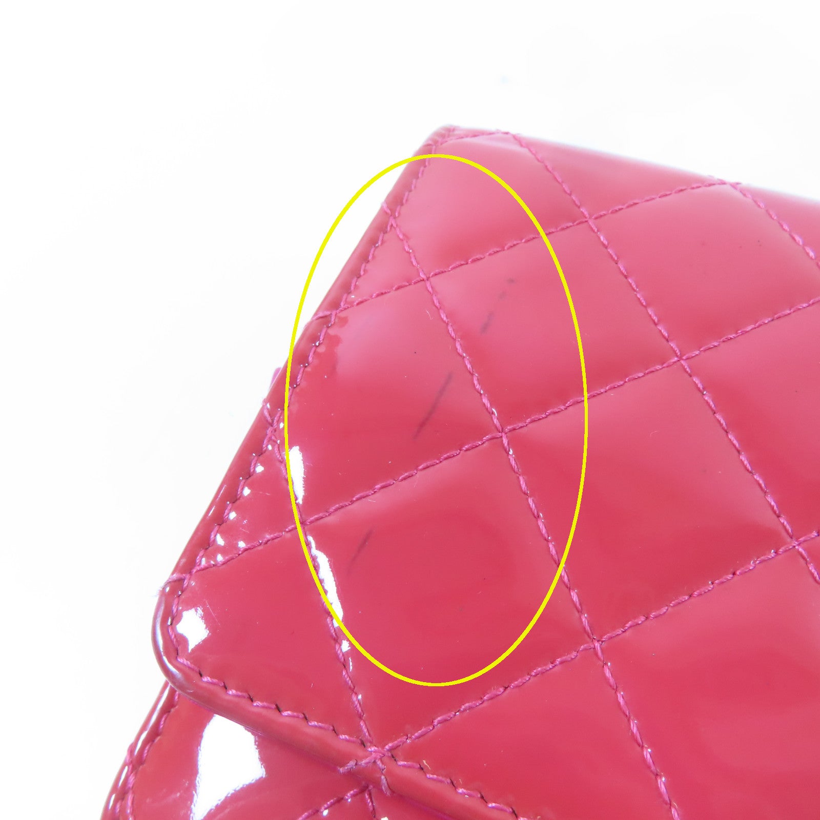 CHANEL 菱格漆皮皮革Woc Shoulder Bag銀扣鏈帶肩背袋紅色