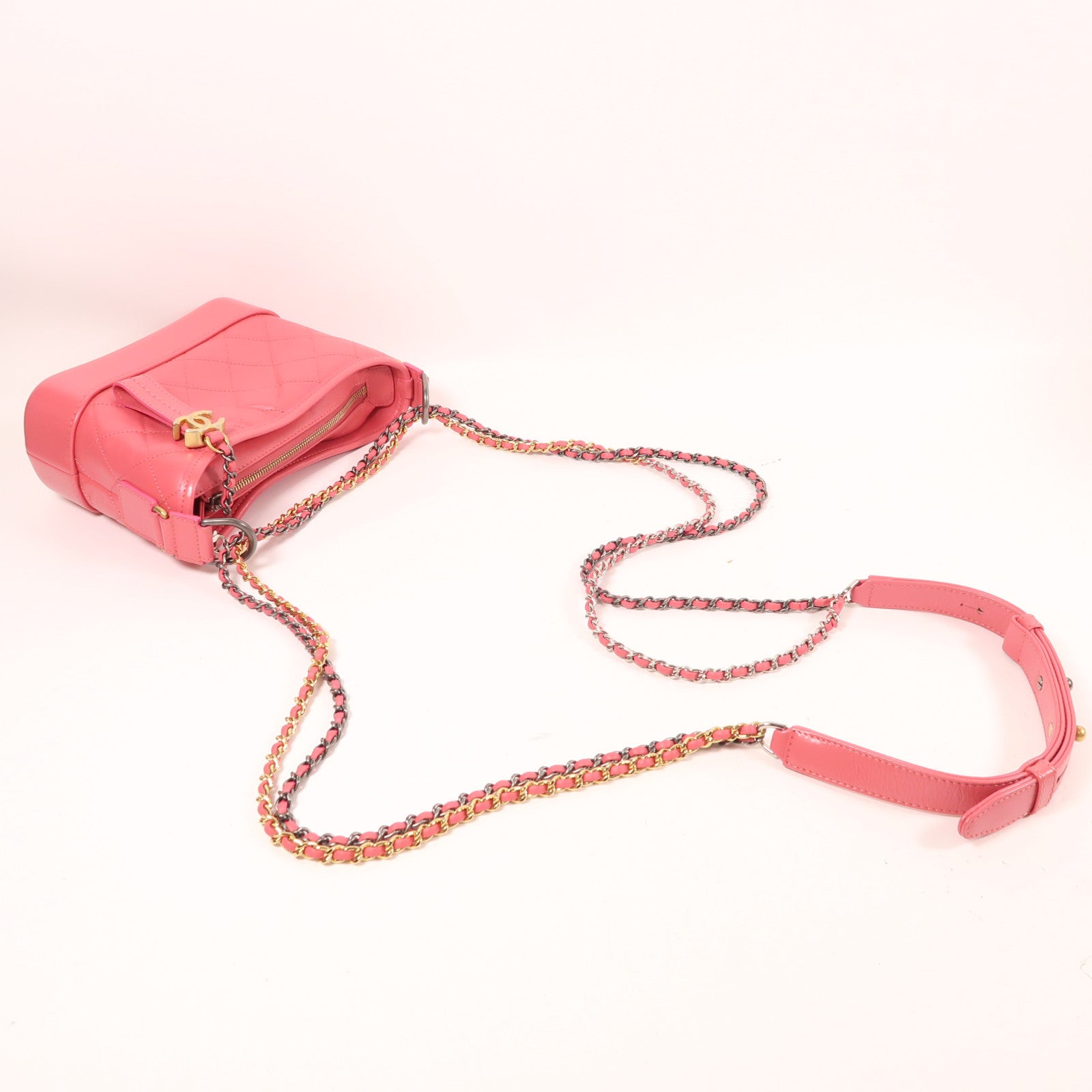 CHANEL 牛皮皮革Gabrielle鏈帶肩背袋