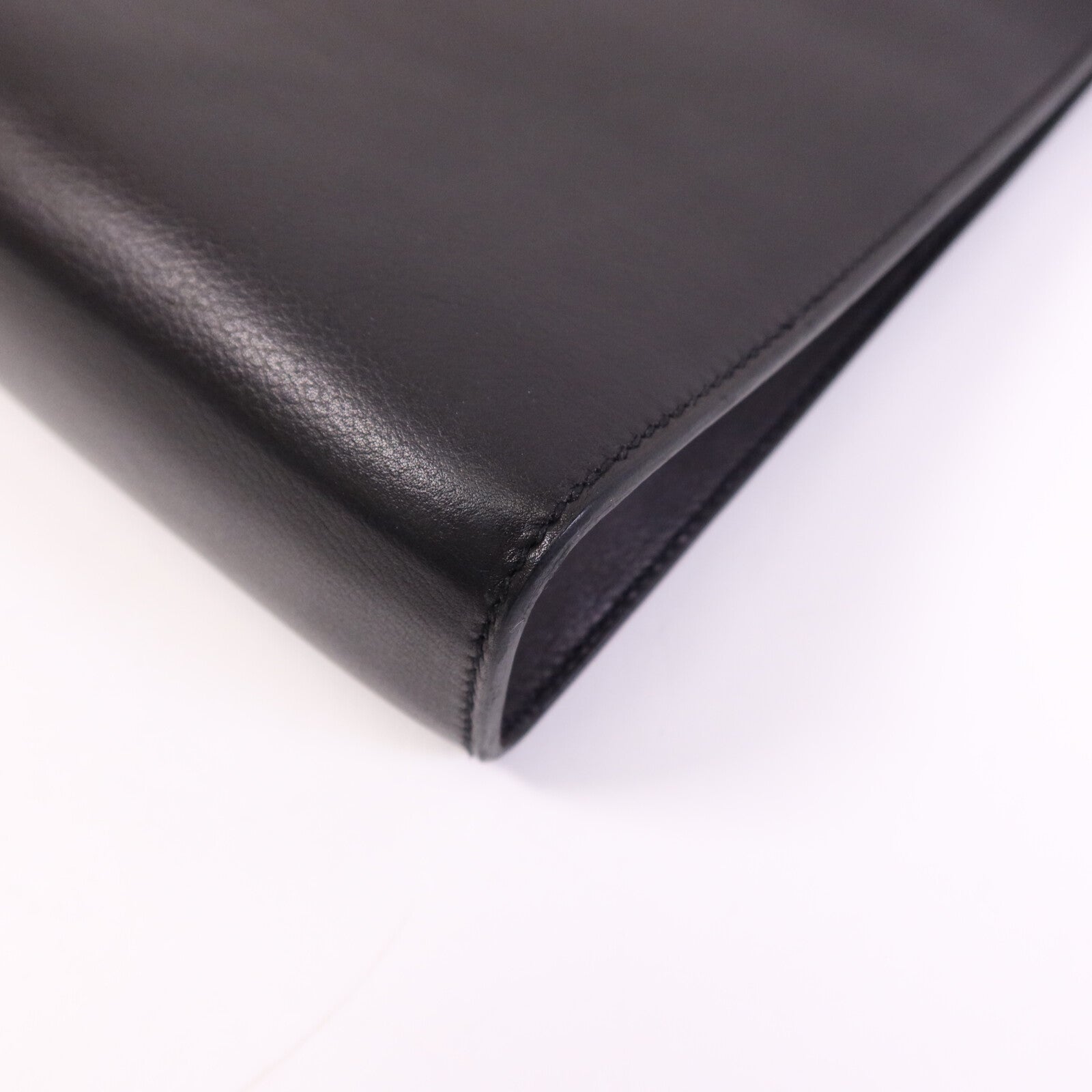HERMES Evercolor皮革Clic-H 33 Bag銀扣肩背袋Noir
