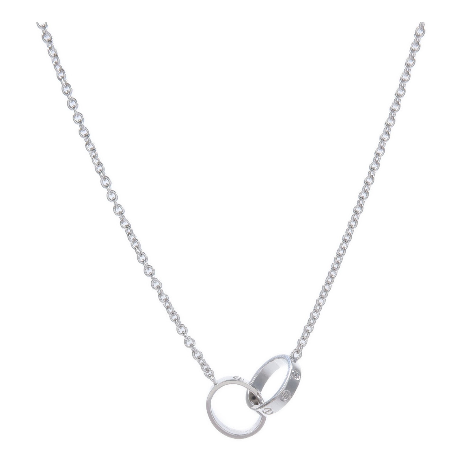 CARTIER 18K白金Love Necklace項鍊