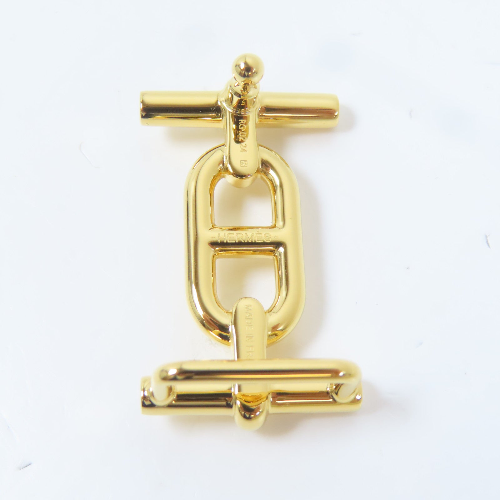 HERMES 【激減優惠】Epsom/Swift皮革Ancre Belt金扣皮帶淺黃色/米色