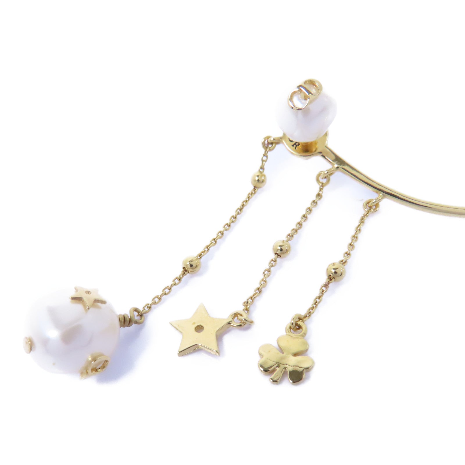 Dior 金屬Tribales Ear Cuff Earring耳環金色/白色