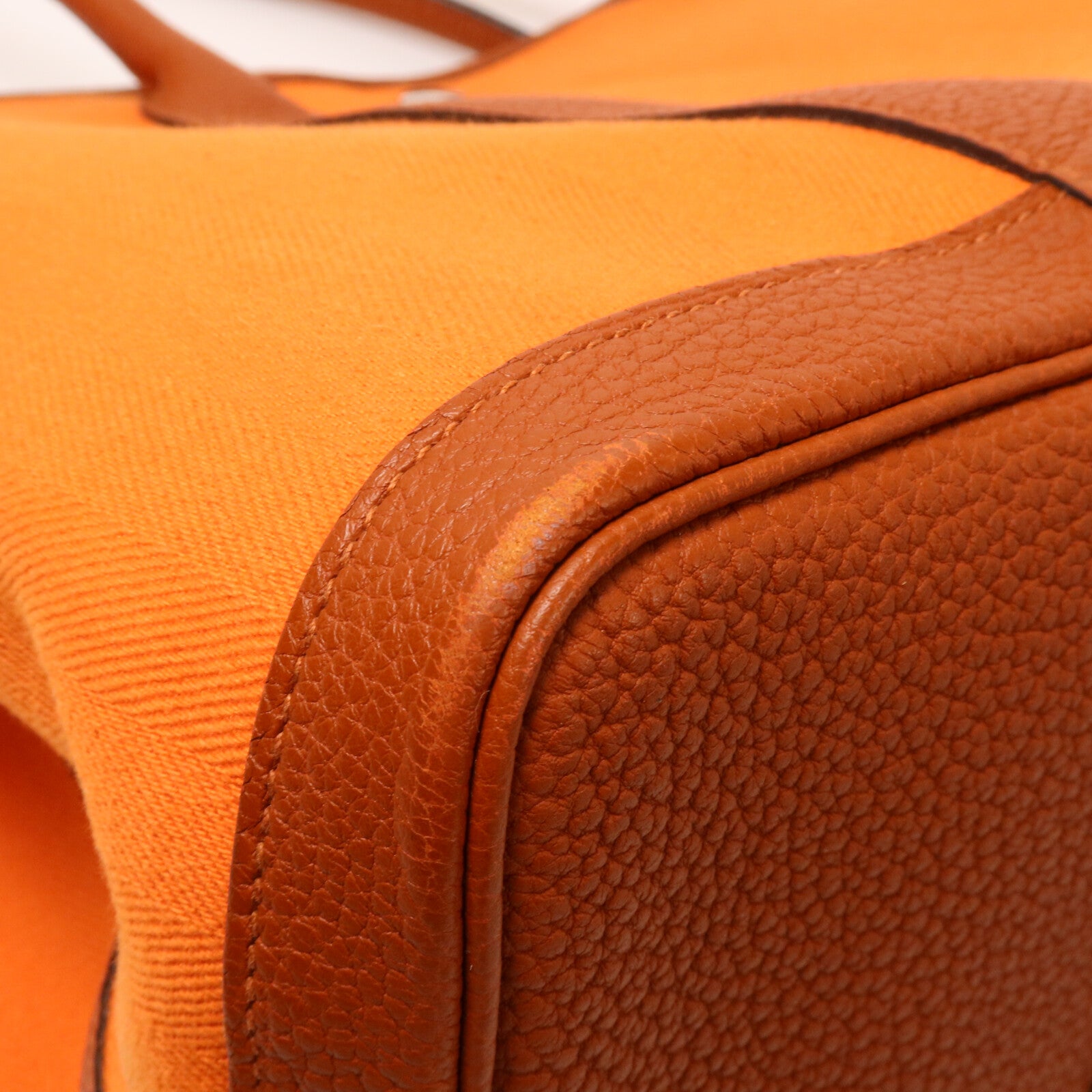 HERMES 帆布Garden Party PM手挽袋Orange