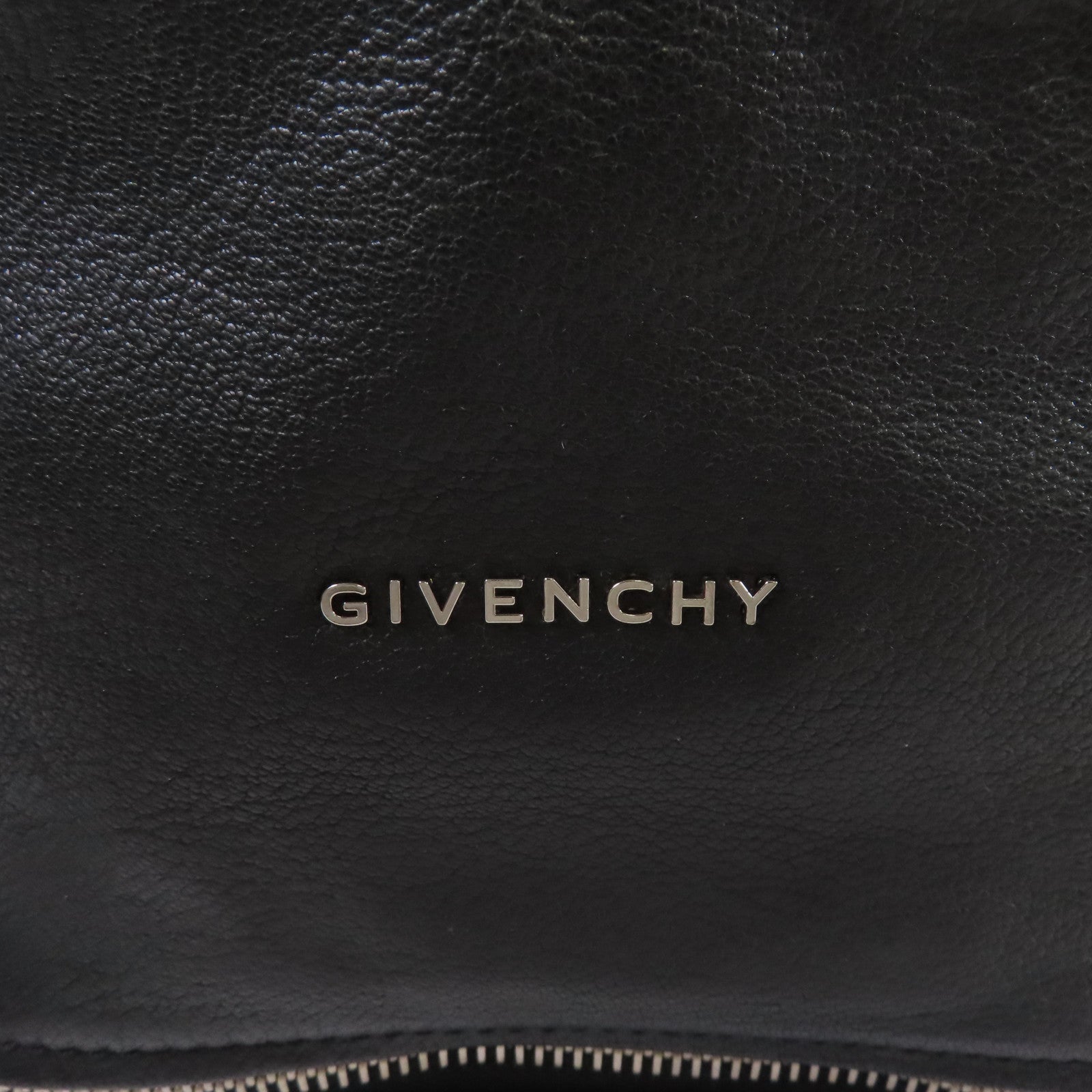 GIVENCHY 【激減優惠】皮革Pandora Small 2Way Shoulder Bag銀扣手挽肩背兩用袋黑色