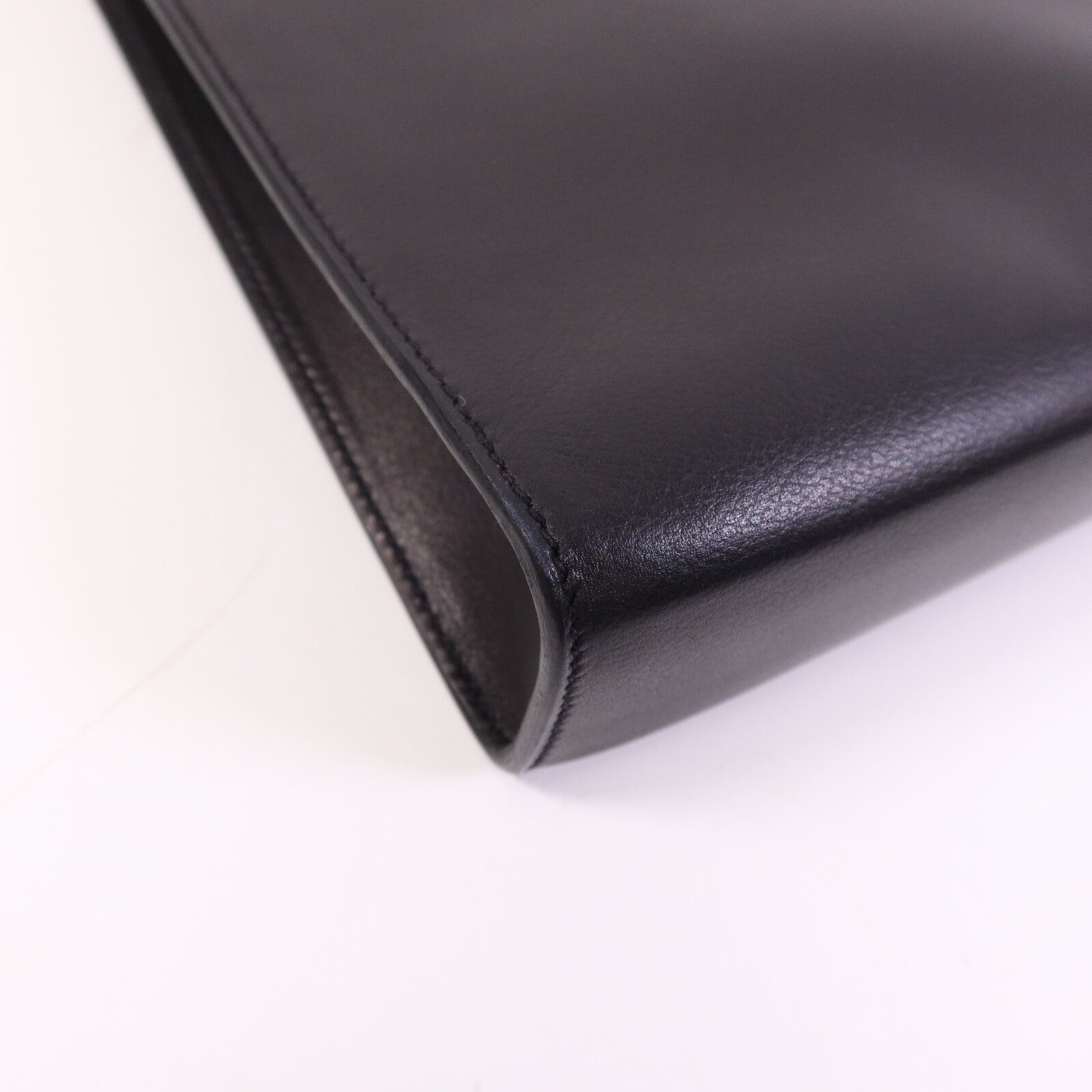 HERMES Evercolor皮革Clic-H 33 Bag銀扣肩背袋Noir