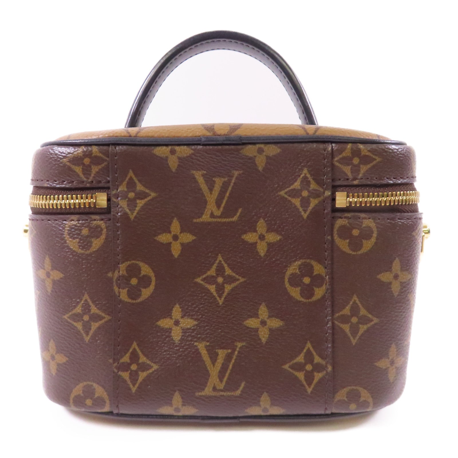 LOUIS VUITTON 【激減優惠】Monogram Reverse Vanity PM金扣手挽肩背兩用袋棕色