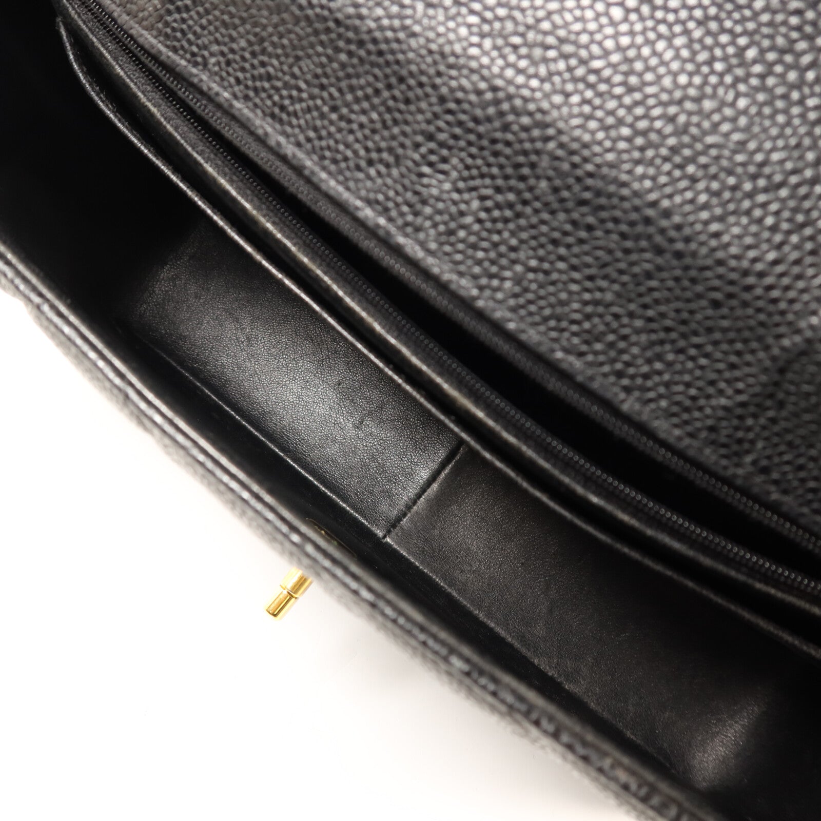 CHANEL 牛皮皮革Vintage Classic Large金扣鏈帶肩背袋