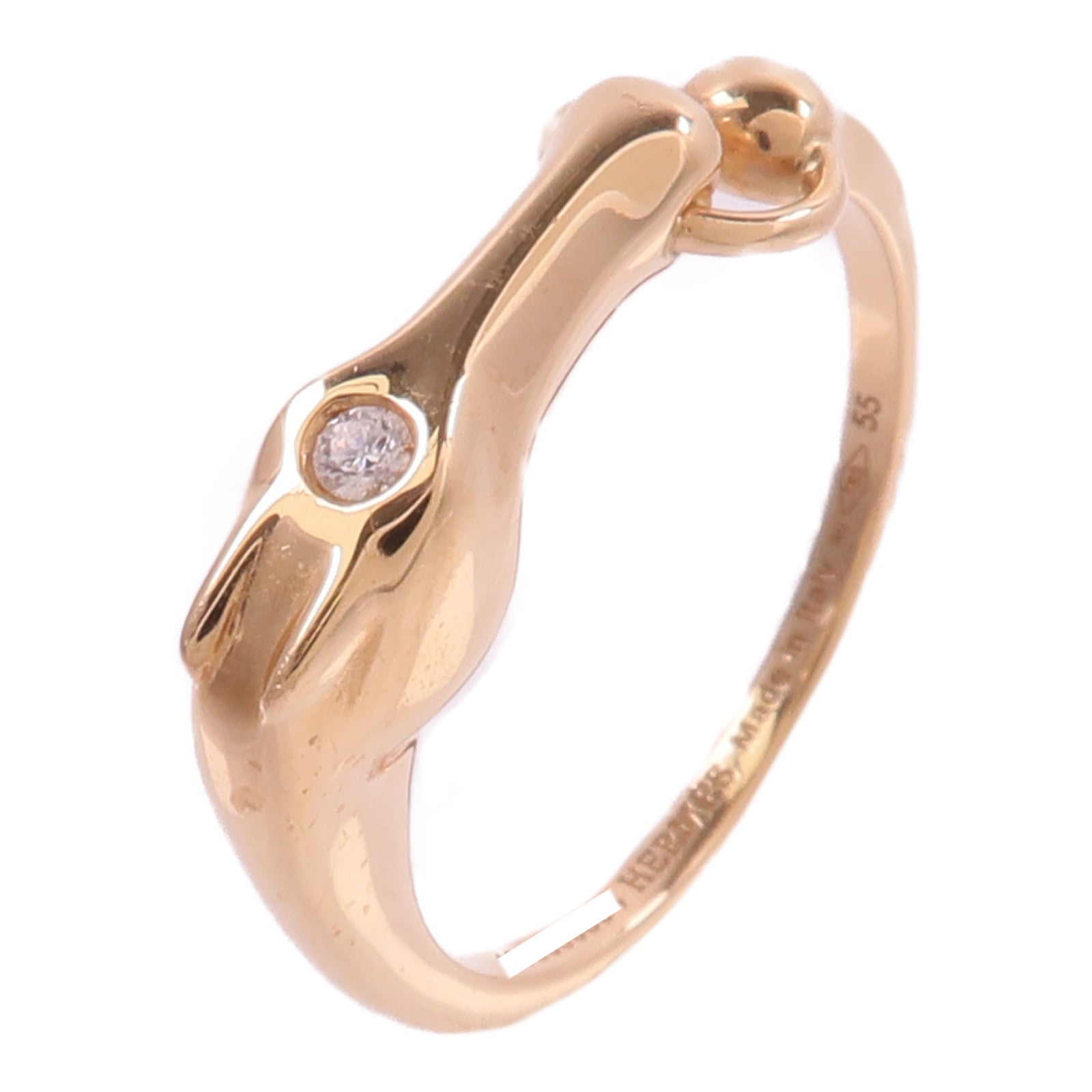 HERMES 18K玫瑰金Galop Ring鑽石戒指