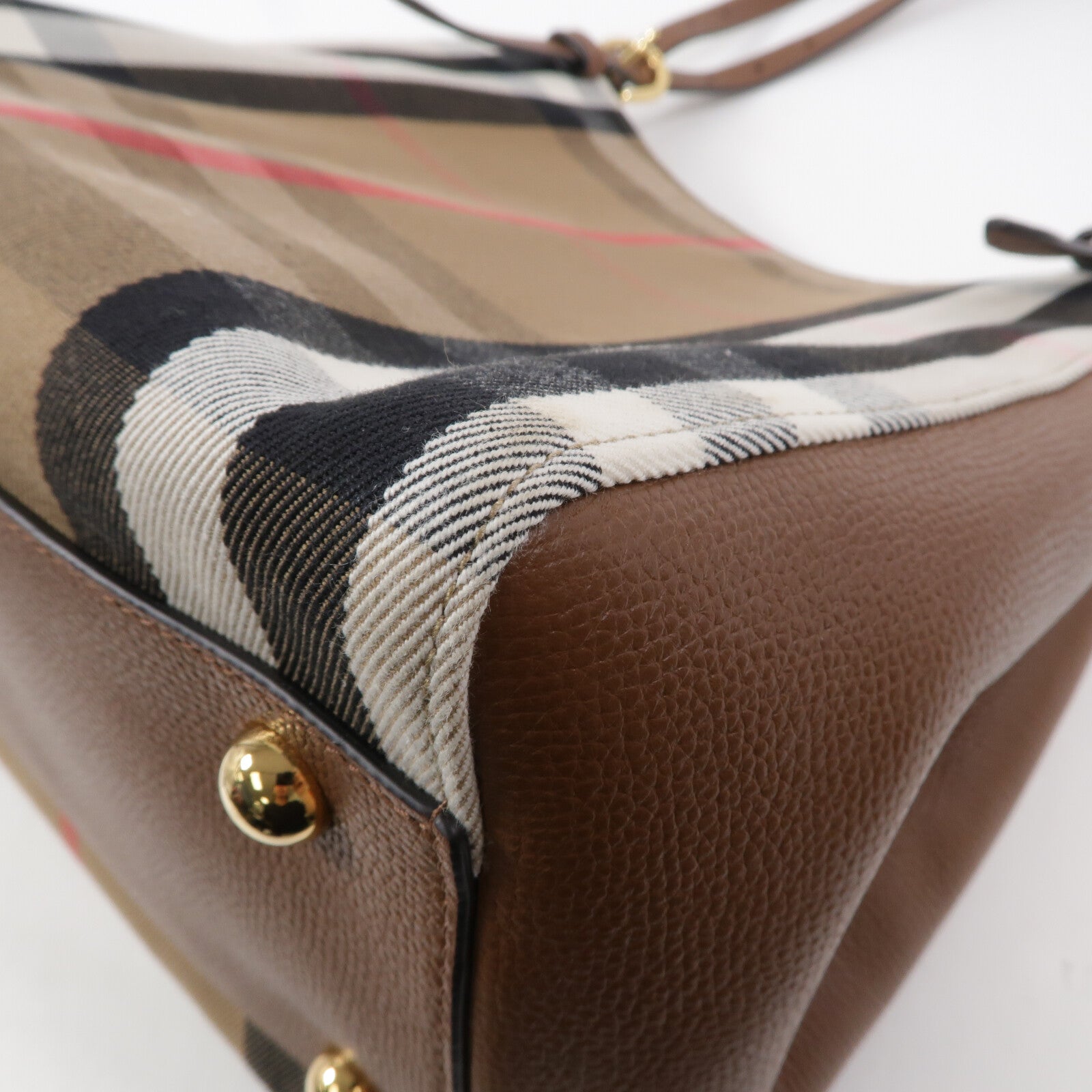 BURBERRY 帆布/牛皮皮革House Check Canterbury Small Tote肩背袋