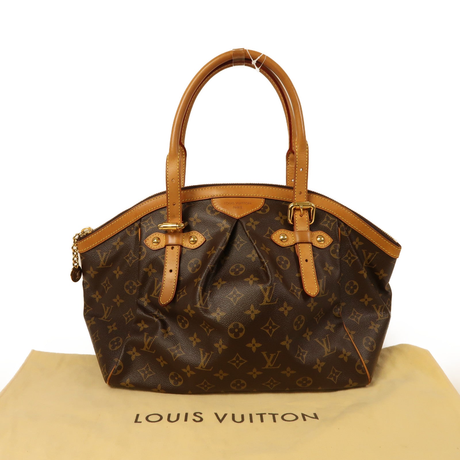 LOUIS VUITTON Monogram Tivoli GM金扣肩背袋棕色