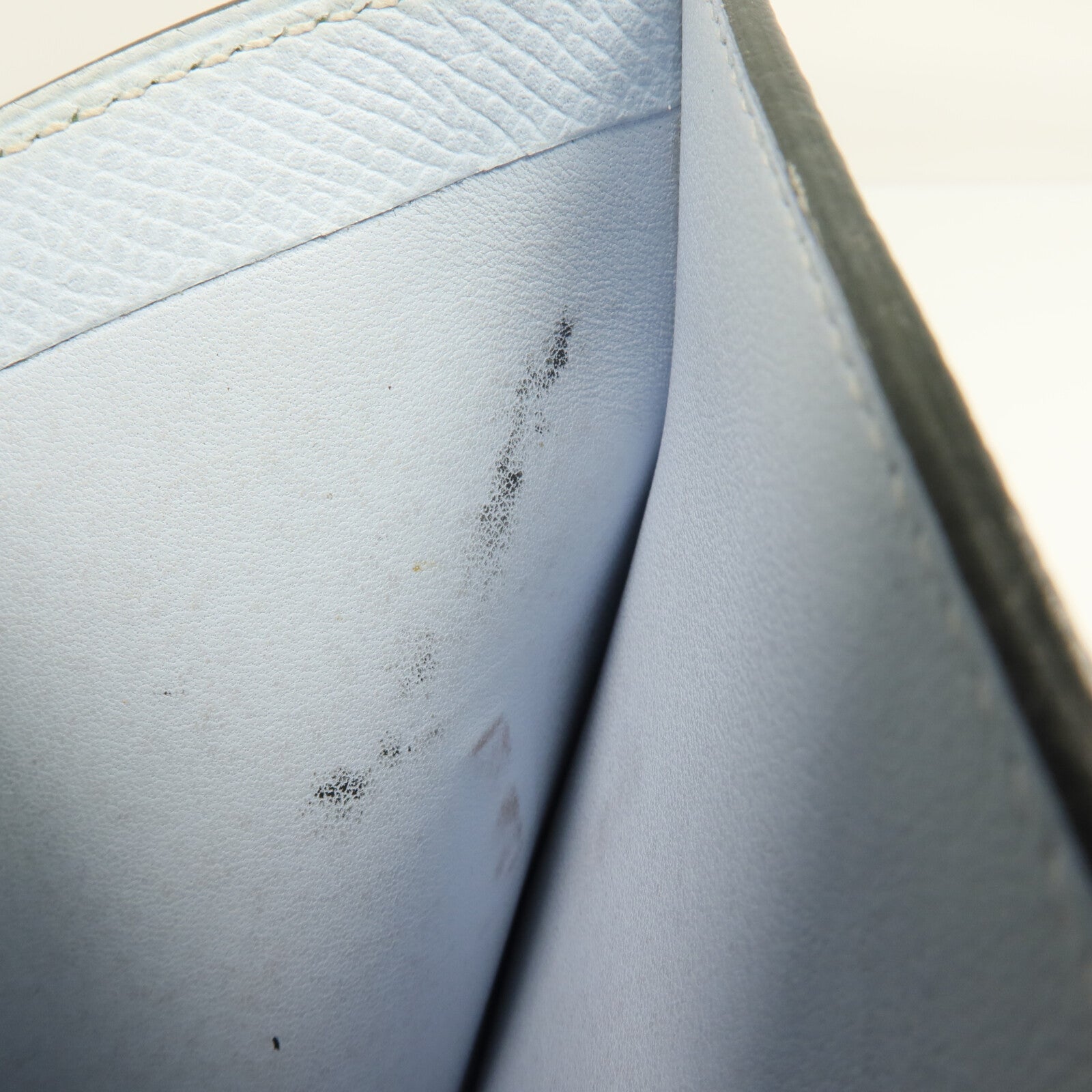 HERMES Epsom皮革Bearn Wallet金扣錢包Vert Criquet