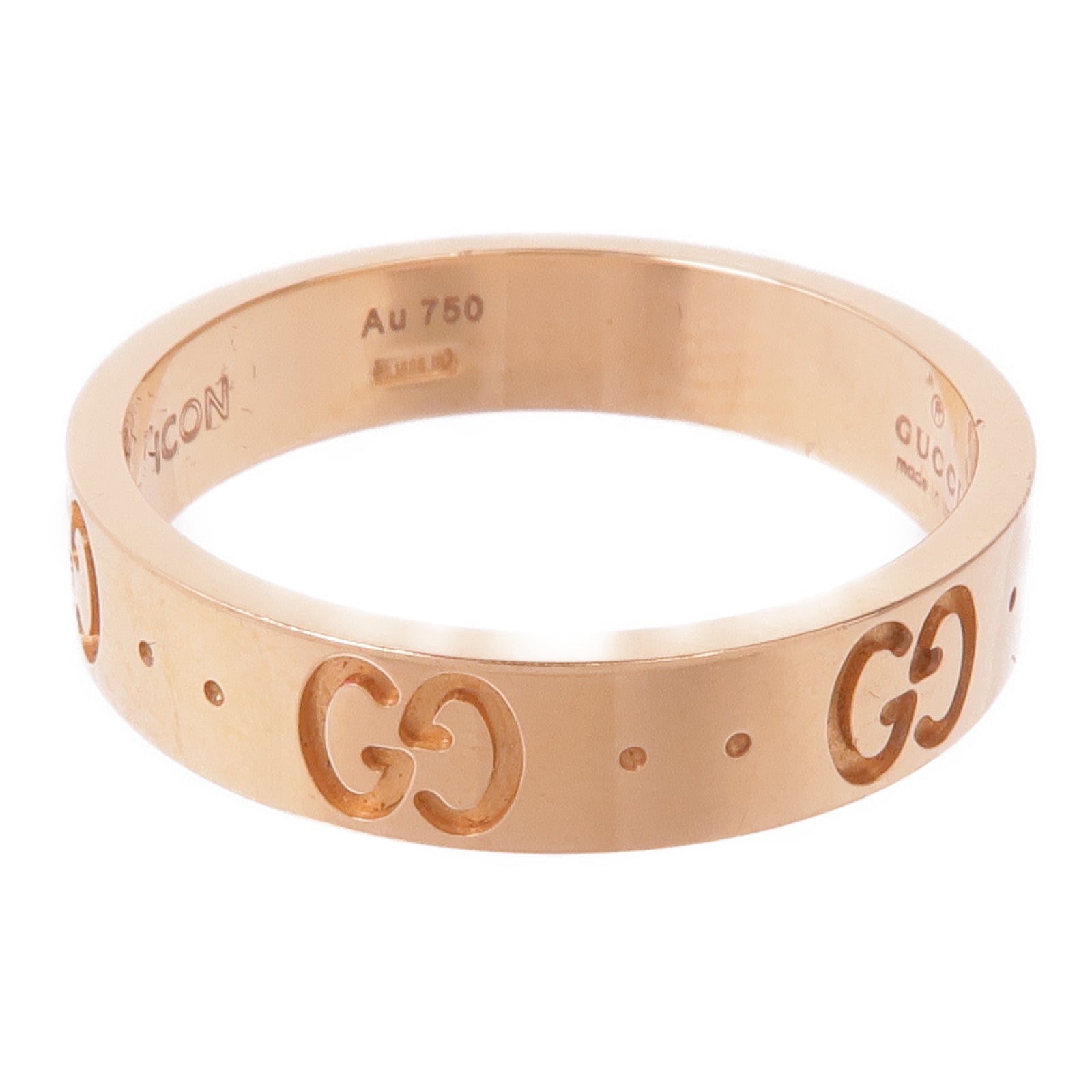 GUCCI 18K玫瑰金Icon Thin Band戒指Gucci#12/US#6