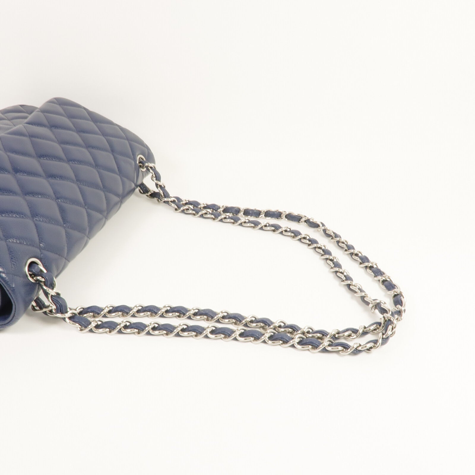 CHANEL 牛皮皮革Large Classic鏈帶肩背袋銀扣鏈帶肩背袋