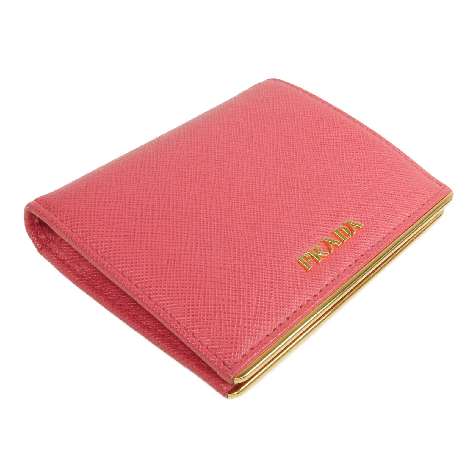 PRADA Saffianop皮革Wallet金扣錢包