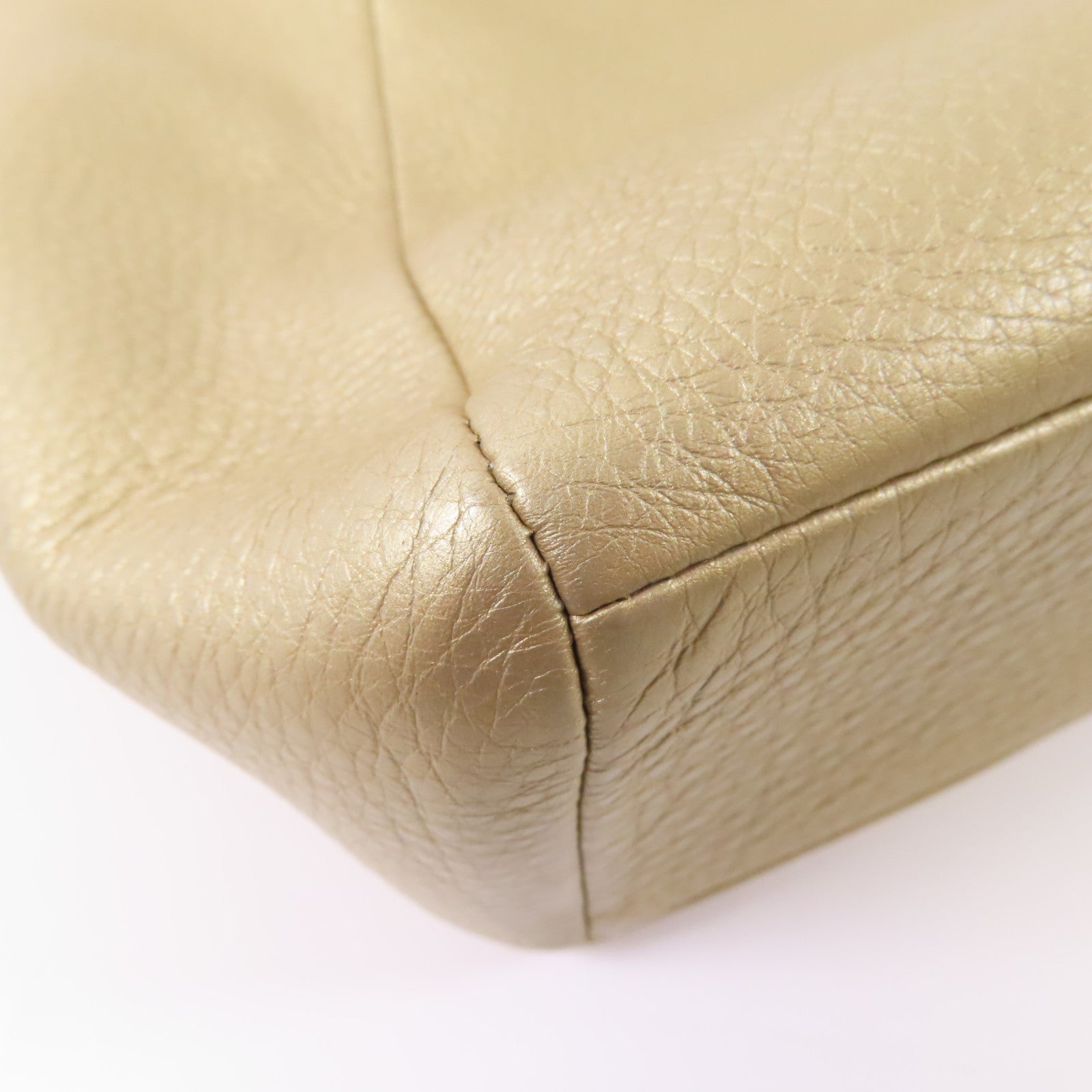 COACH 牛皮皮革Shoulder Bag金扣手挽袋金色